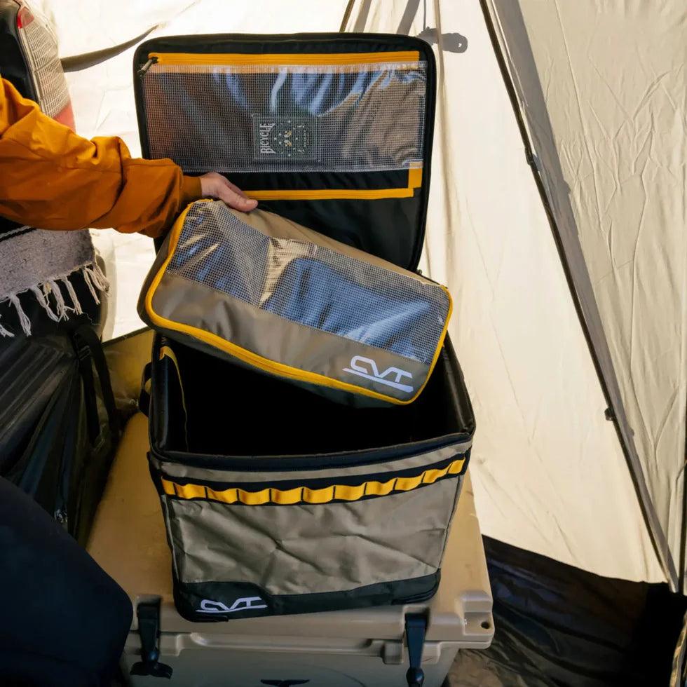 TRAPSKI CVT-Camping Cube, versatile camping gear with multiple compartments, ideal for outdoor storage and organization.