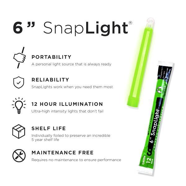 Cyalume Green 6 Inch Glow in The Dark Chemical Light Stick 12 hr Light - OVERLANDERS Outfitter
