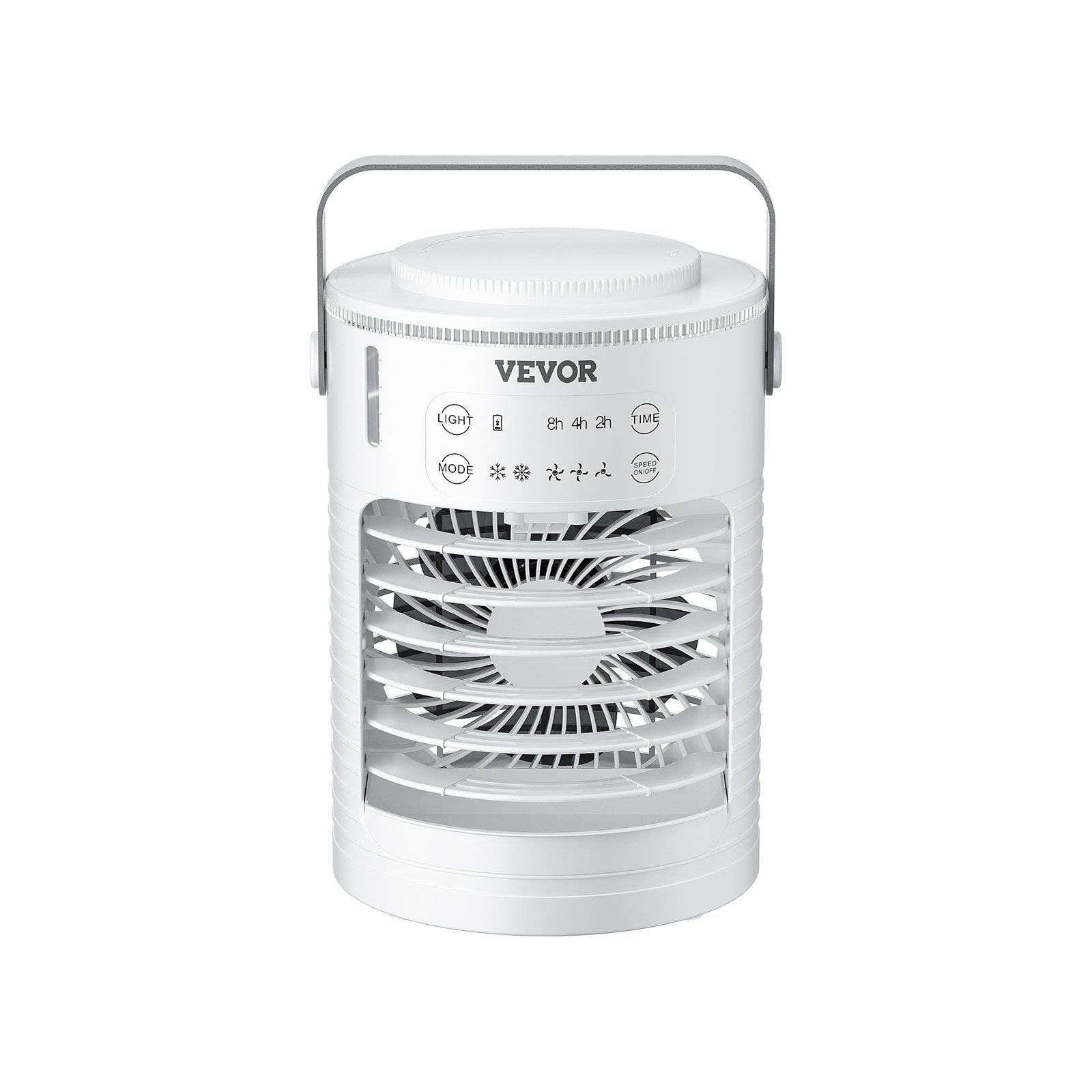 VYSN portable 4-in-1 evaporative air cooler with 3 speeds and 0.6L water tank, ideal for home and garden cooling.