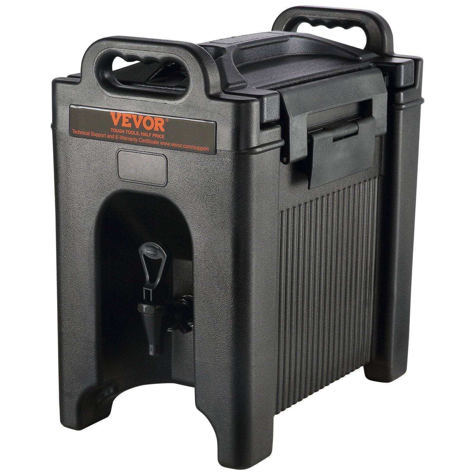 VYSN 2.5-gallon insulated beverage dispenser with two-stage faucet, food-grade LDPE, for hot and cold drinks in a restaurant or home.