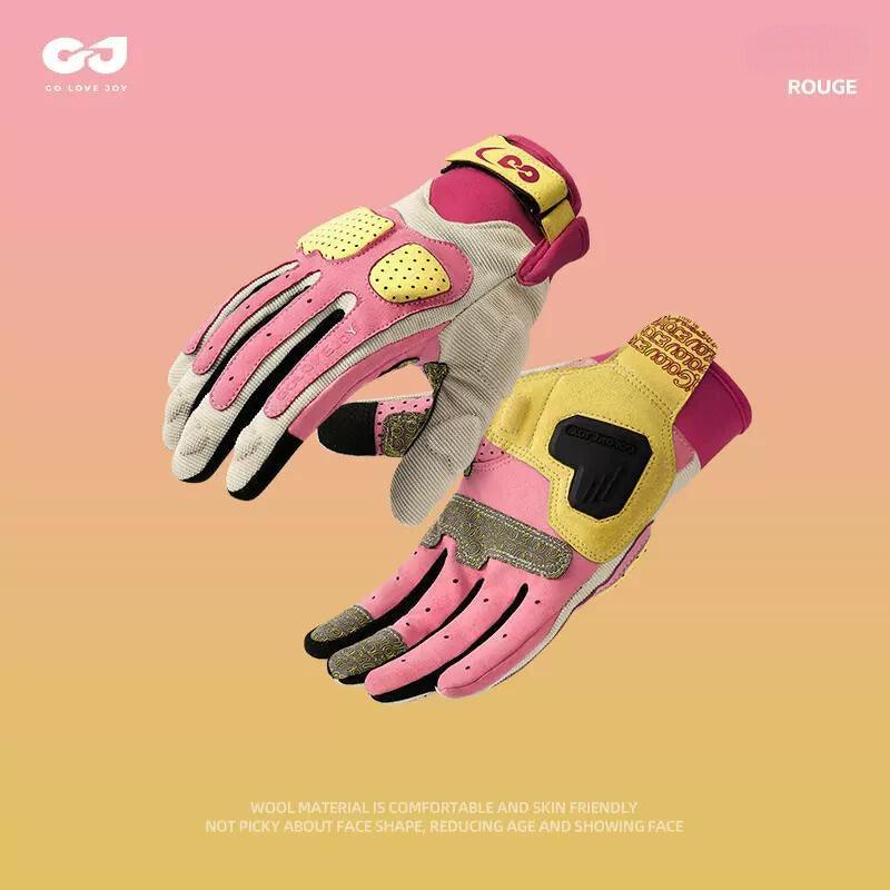 ColorGuard™ summer sun protection motorcycle gloves by Bean's Moto Booth, breathable fabric with padded palms and adjustable wrist straps.