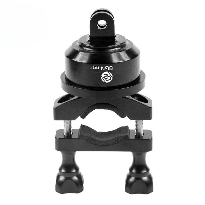 Bean's Moto Booth motorcycle helmet camera mount kit with 360° rotating mount for motorcycle accessories, shown on a helmet.