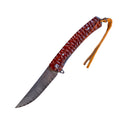 Damascus Flipper Knife Scraped Wood Handle Liner Lock 3.75" Blade 8.2" EDC - We The Collective