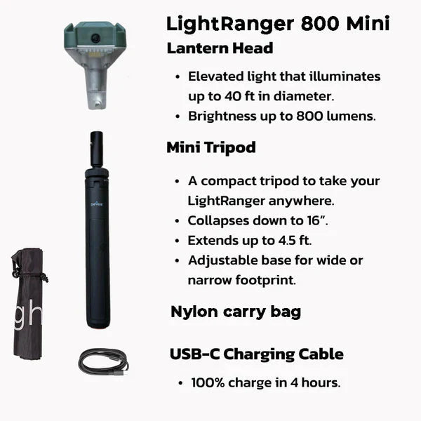 DEVOS LightRanger 800 Mini | Portable Rechargeable LED Camping Light Tower - OVERLANDERS Outfitter