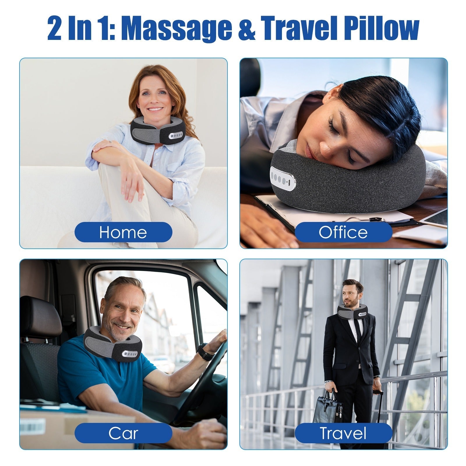 2-in-1 Heated Neck Massager Pillow – Memory Foam, 3 Speeds, Timer - OVERLANDERS Outfitter