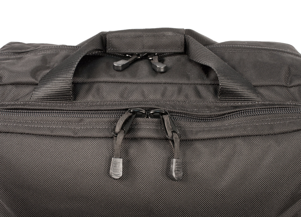 Elite Survival Systems Ballistic Flight Bag in black, showcasing durable materials and spacious compartments for travel.