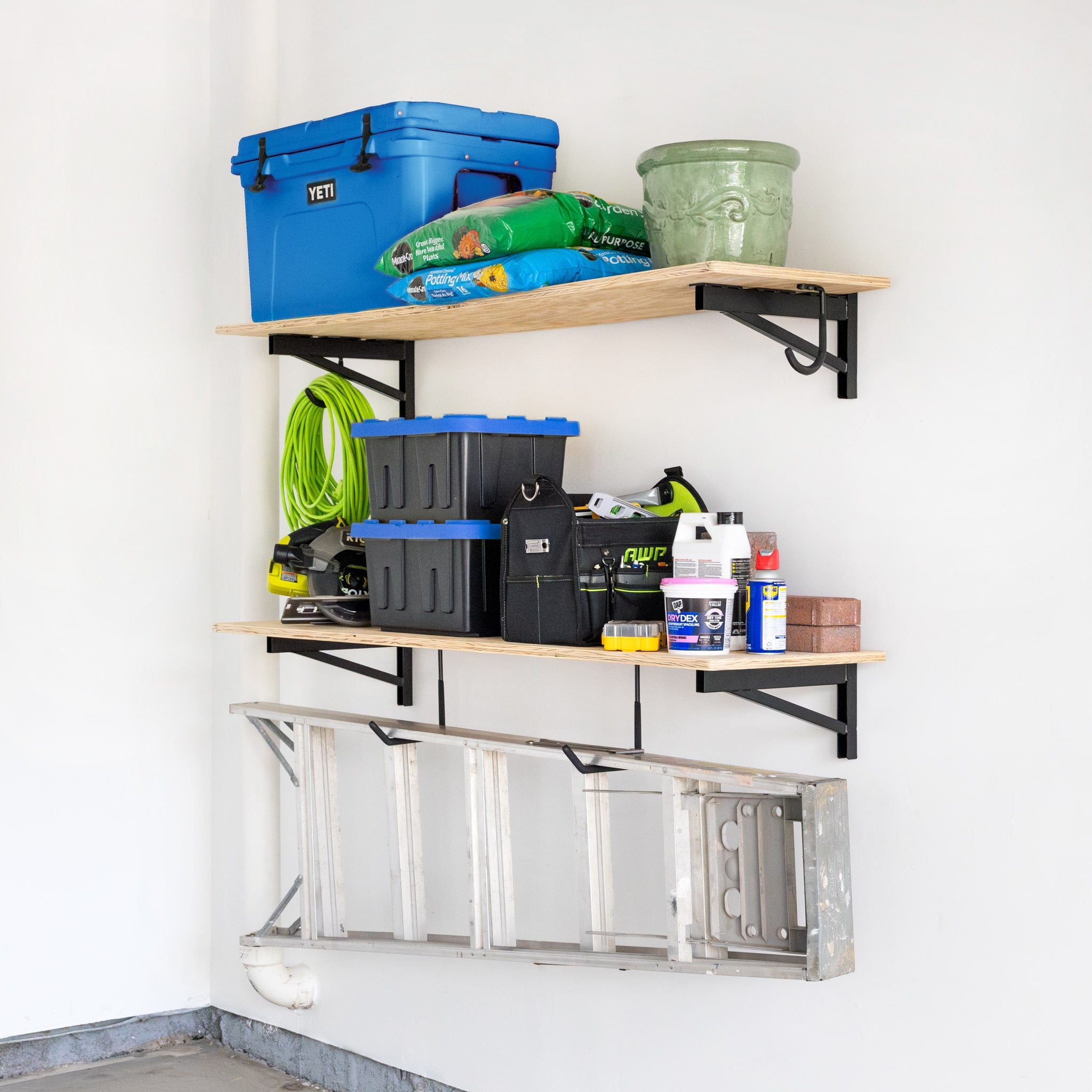 1' x 4' DIY Wall Shelf Brackets | Heavy Duty Garage Wall Shelves - OVERLANDERS Outfitter