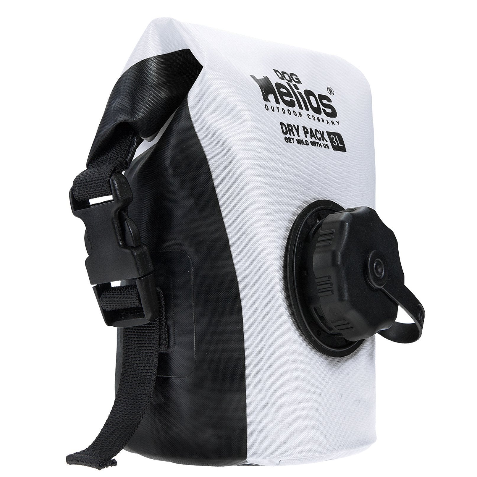 Pet Life Dog Helios Grazer waterproof outdoor travel dry food dispenser bag with adjustable strap and feeding compartment.