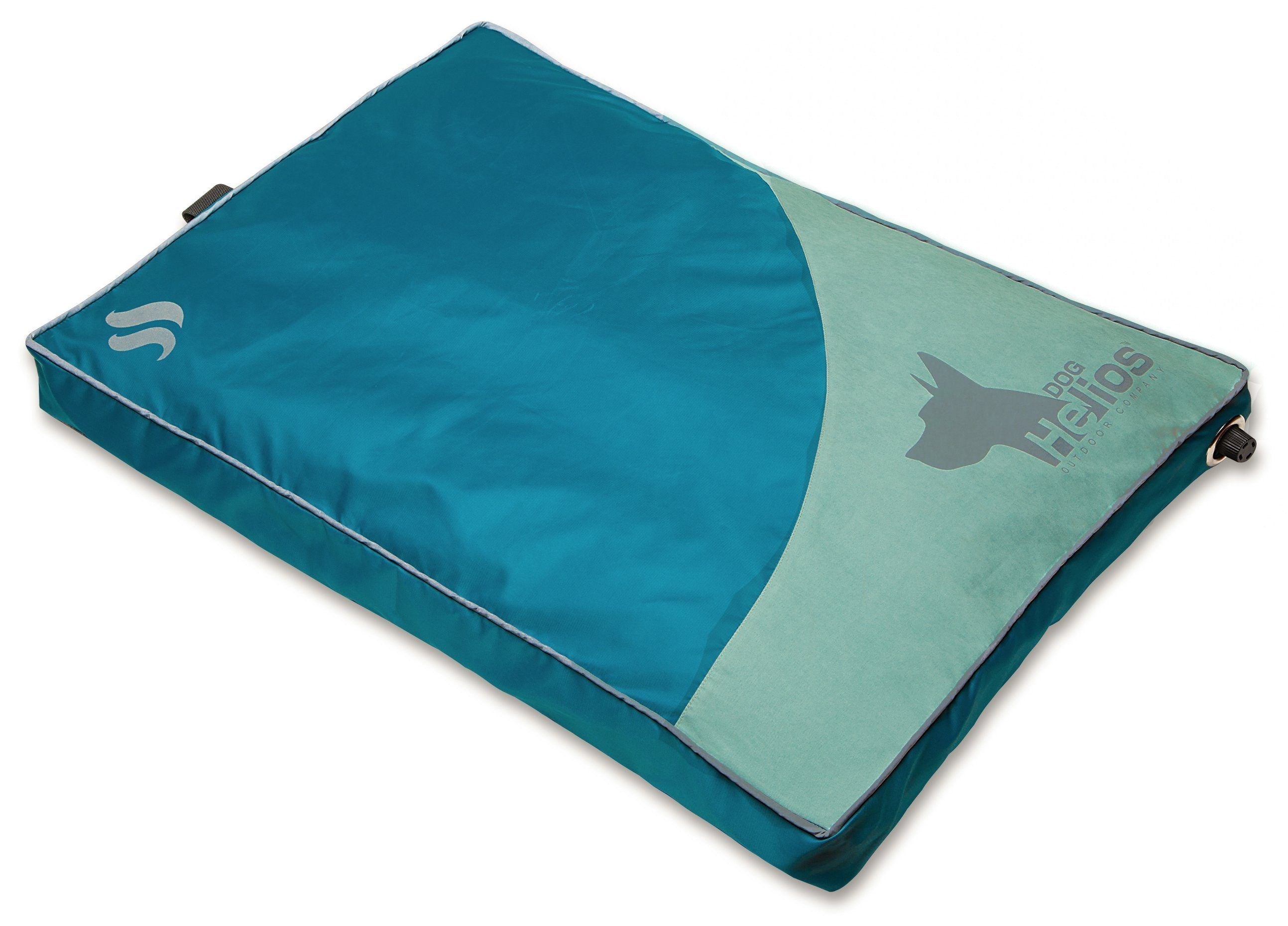 Dog Helios Aero-Inflatable waterproof camping pet bed by Pet Life, lightweight folding outdoor dog bed for travel and lounging.