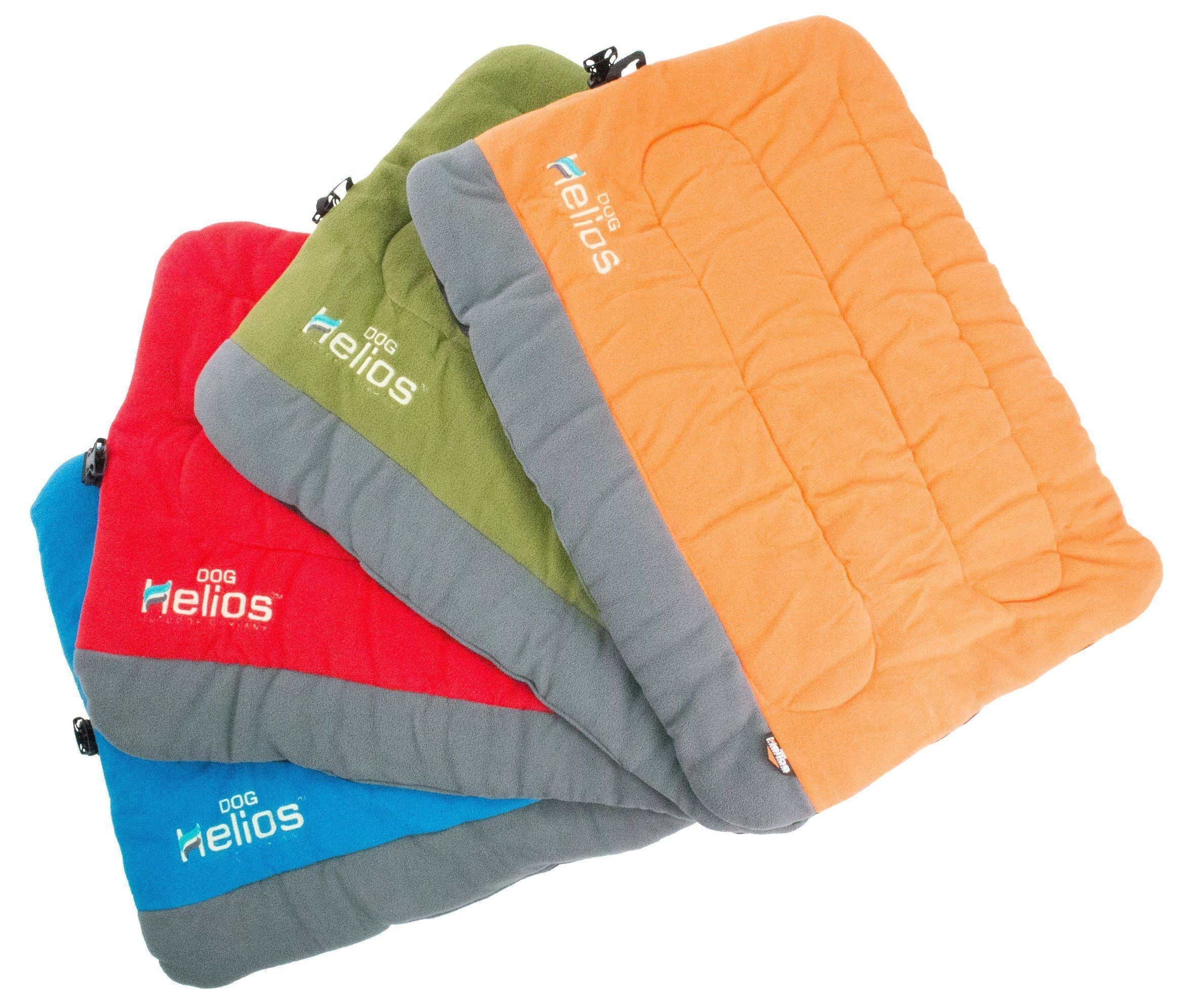 Reversible Pet Life Dog Helios 'Combat-Terrain' camping bed with nylon and fleece, portable for travel and outdoor use.