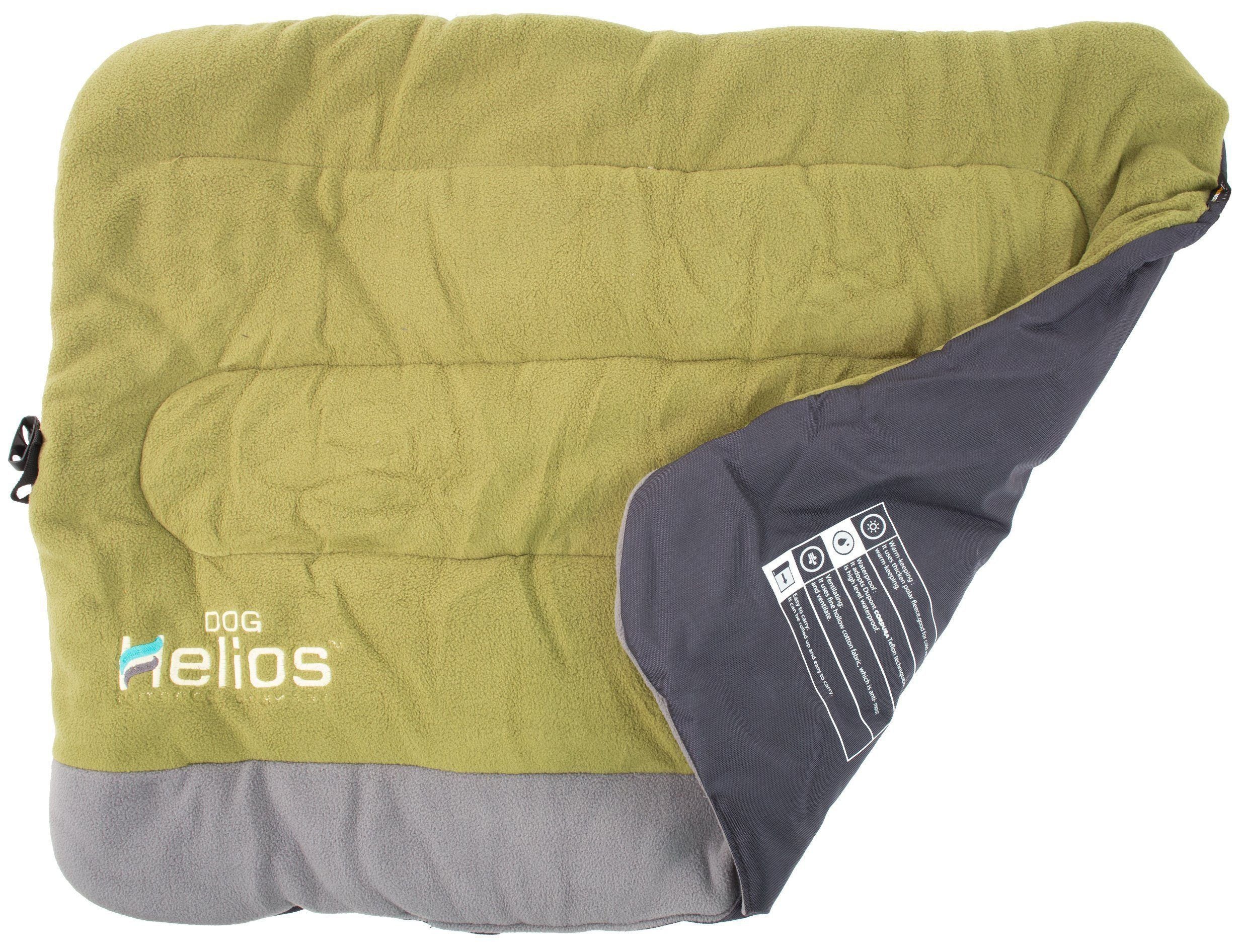 Reversible nylon and fleece travel dog bed by Pet Life, featuring rugged combat terrain design and foldable camping style for pets.