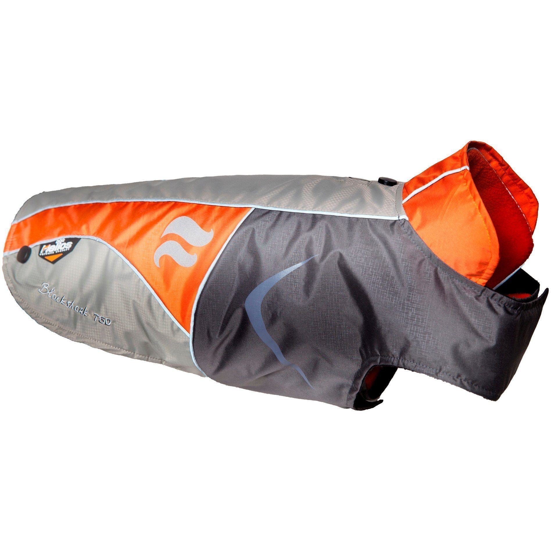 Pet Life Dog Helios Lotus-Rusher 2-in-1 waterproof convertible dog jacket with blackshark technology, featuring layered design.