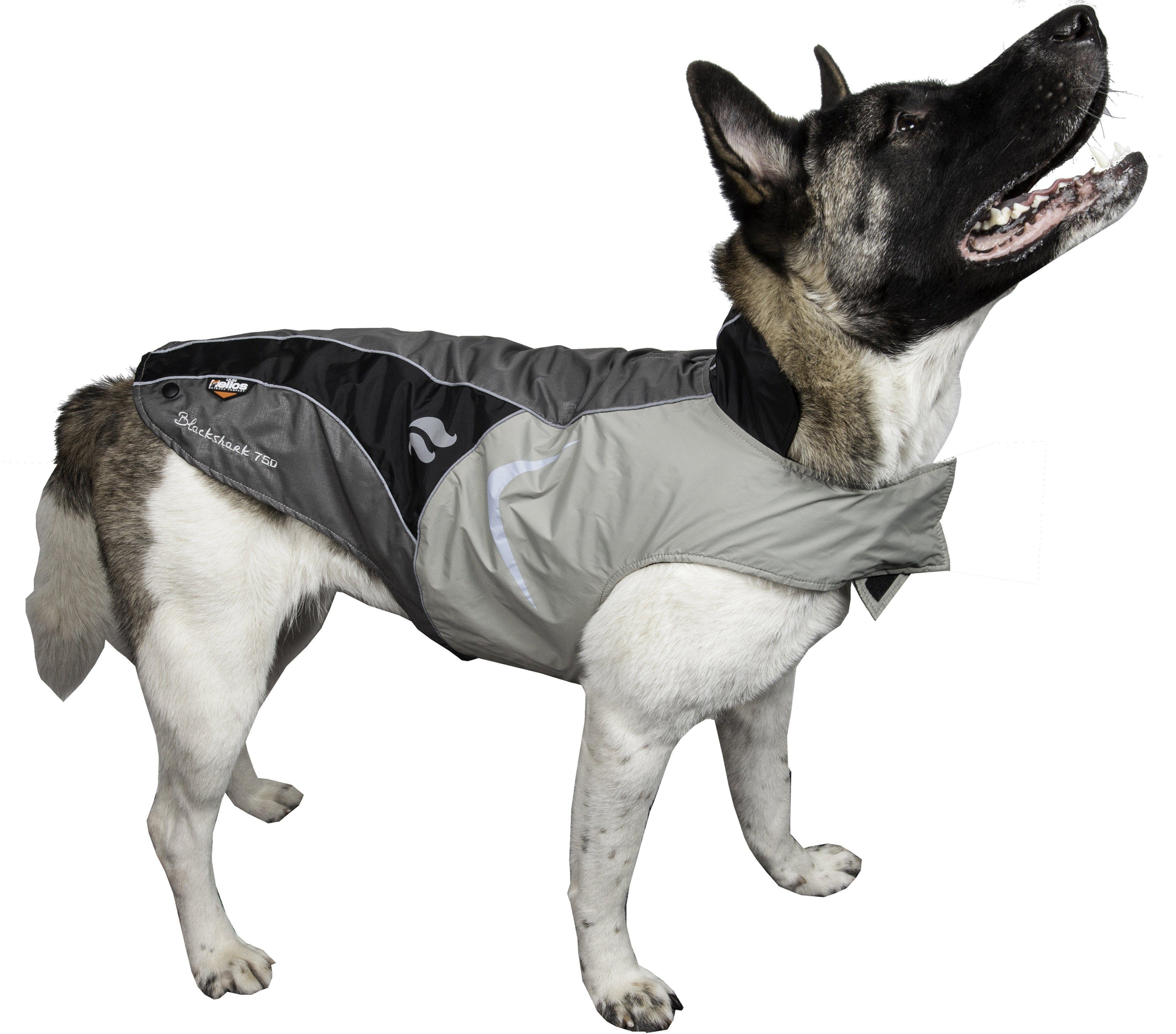 Pet Life Dog Helios Lotus-Rusher 2-in-1 waterproof layered performance dog jacket with blackshark technology visible in black and reflective design.
