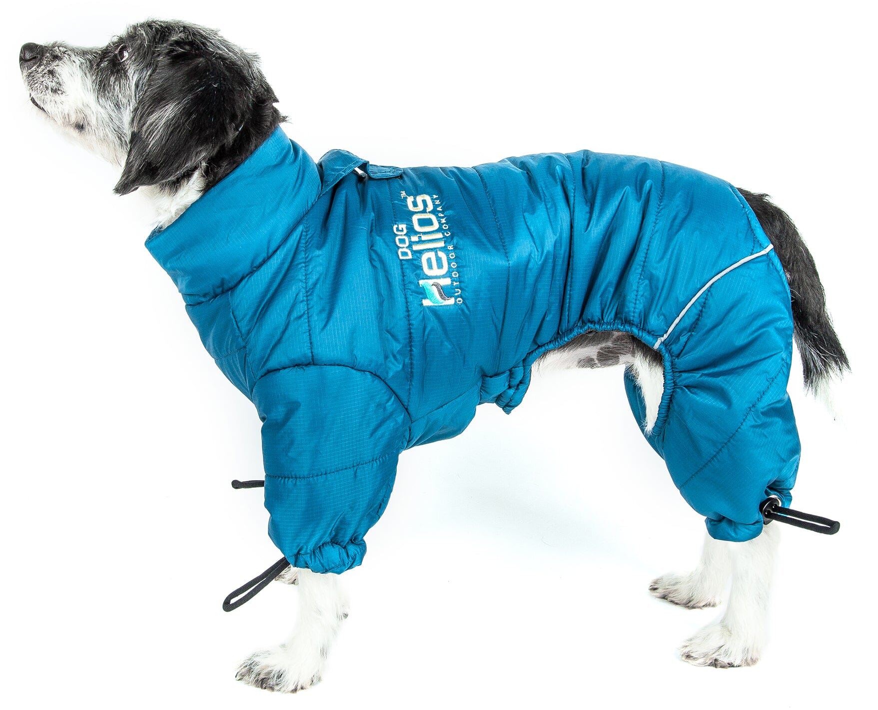 Reflective full-body dog jacket by Pet Life, featuring adjustable fit and winter-ready design for outdoor adventures.