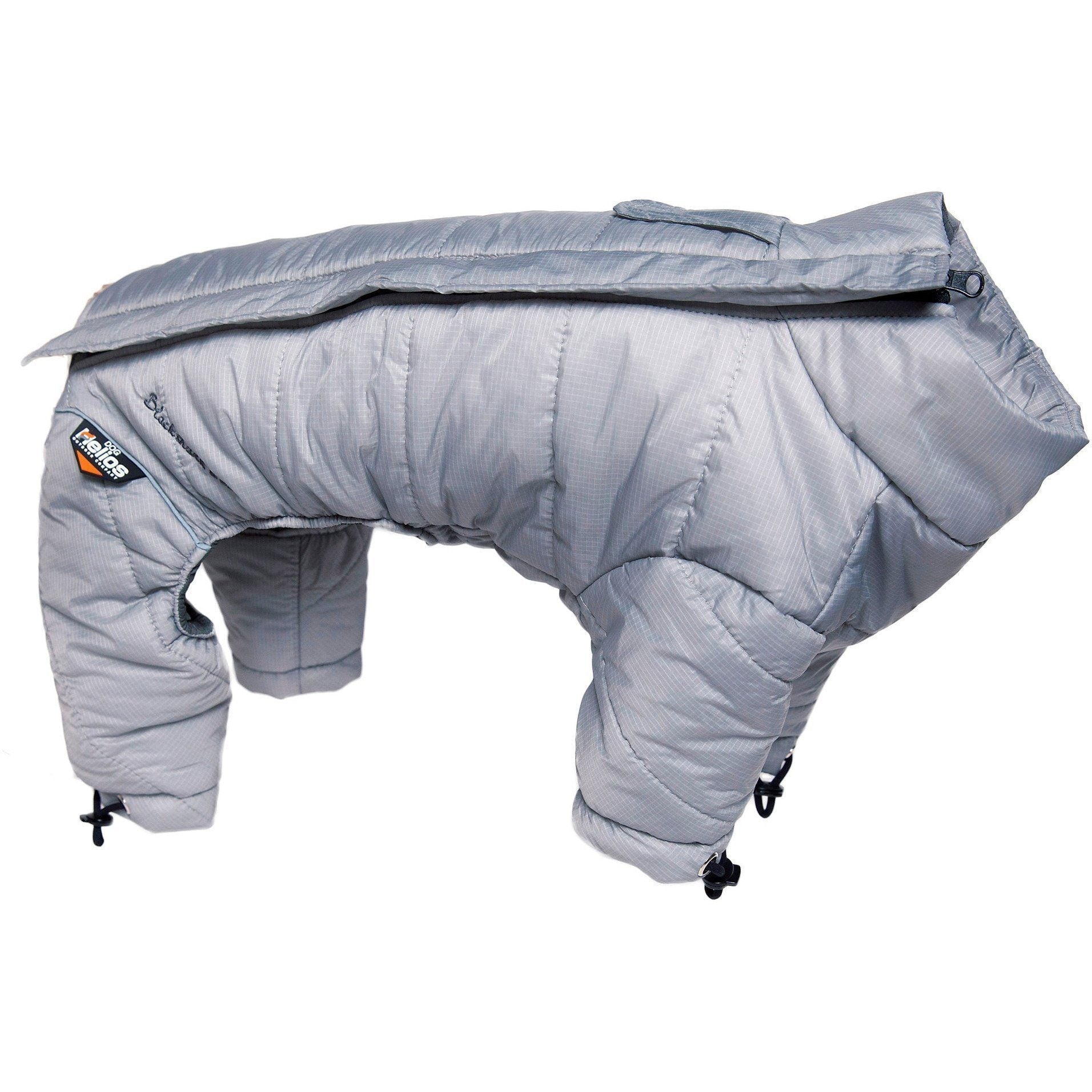 Adjustable Pet Life Helios® Thunder-crackle winter dog jacket, full-body design with reflective features for visibility.