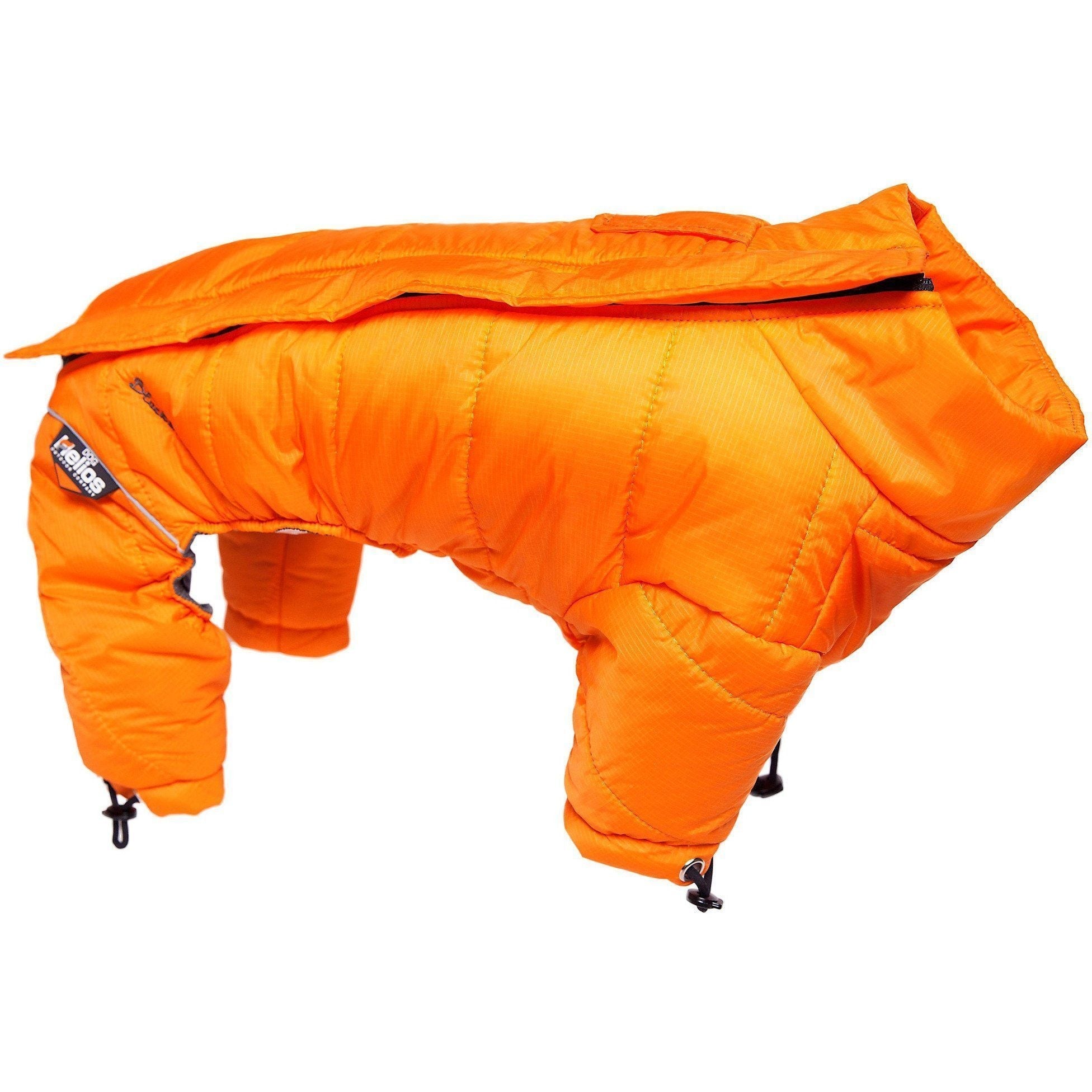 Adjustable and reflective full-body winter dog jacket by Pet Life, featuring a plush thunder-crackle design for warmth.