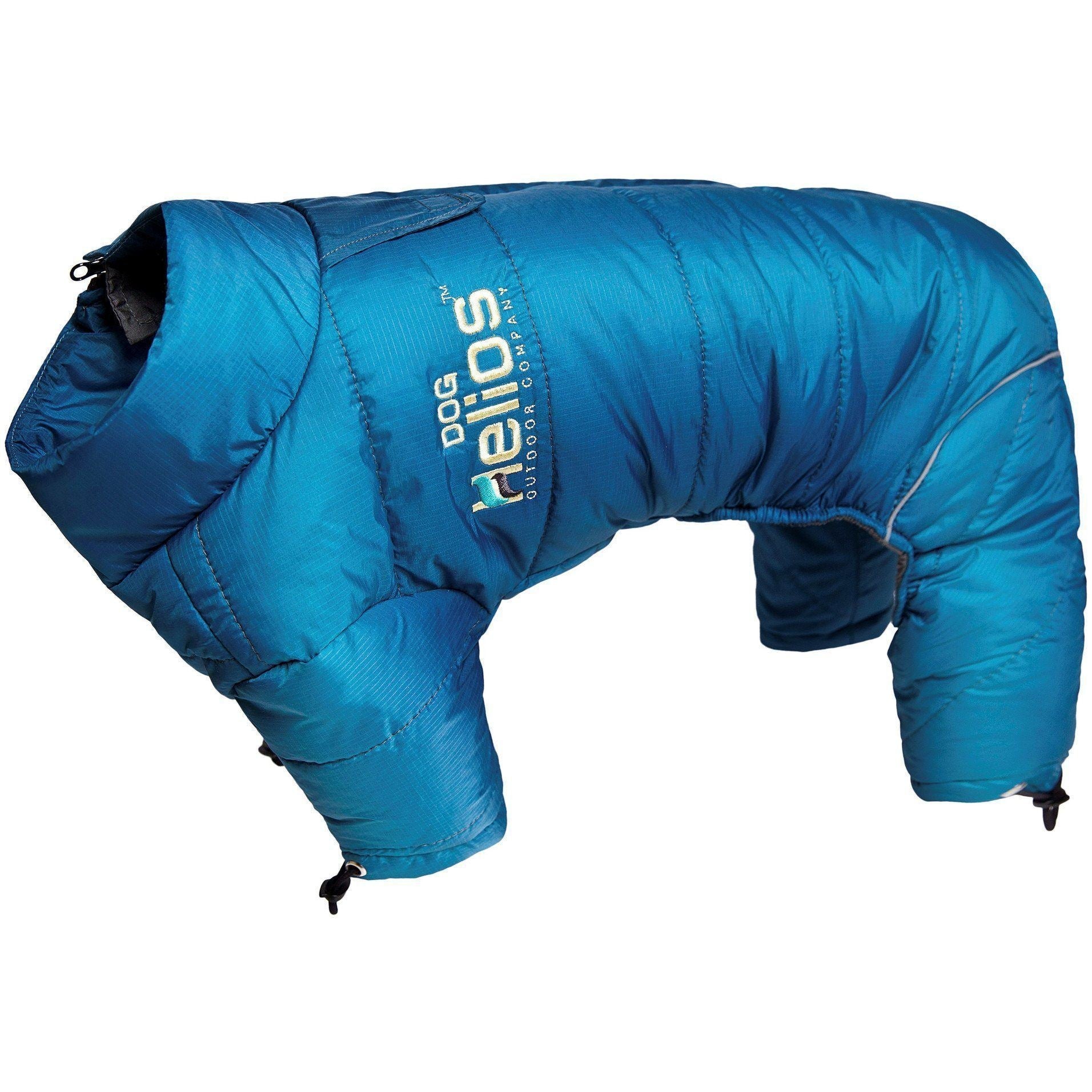 Adjustable reflective winter dog jacket by Pet Life, featuring a thunder-crackle design and full-body coverage for warmth.
