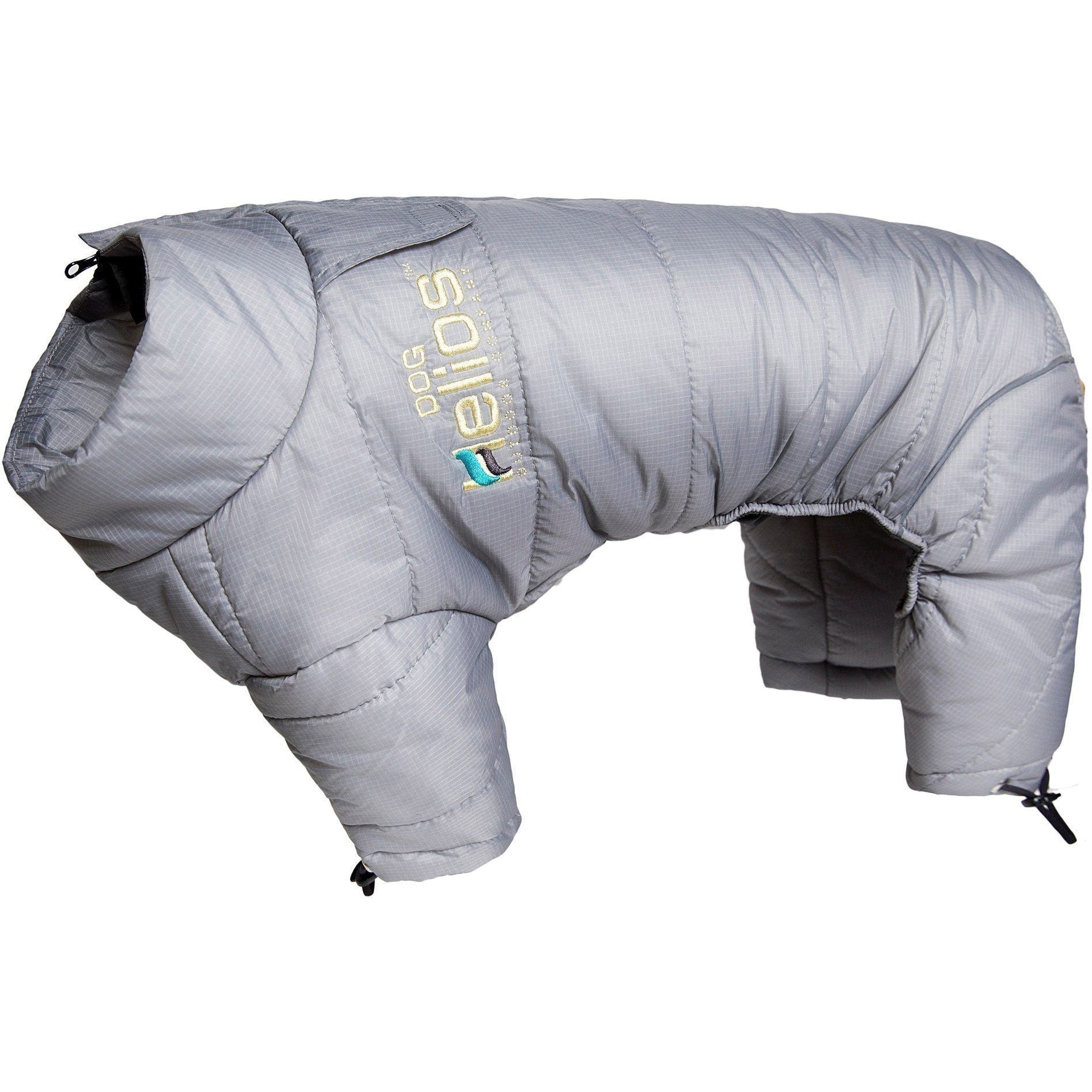 Reflective full-body winter dog jacket by Pet Life, featuring adjustable design and plush waded fabric for warmth.