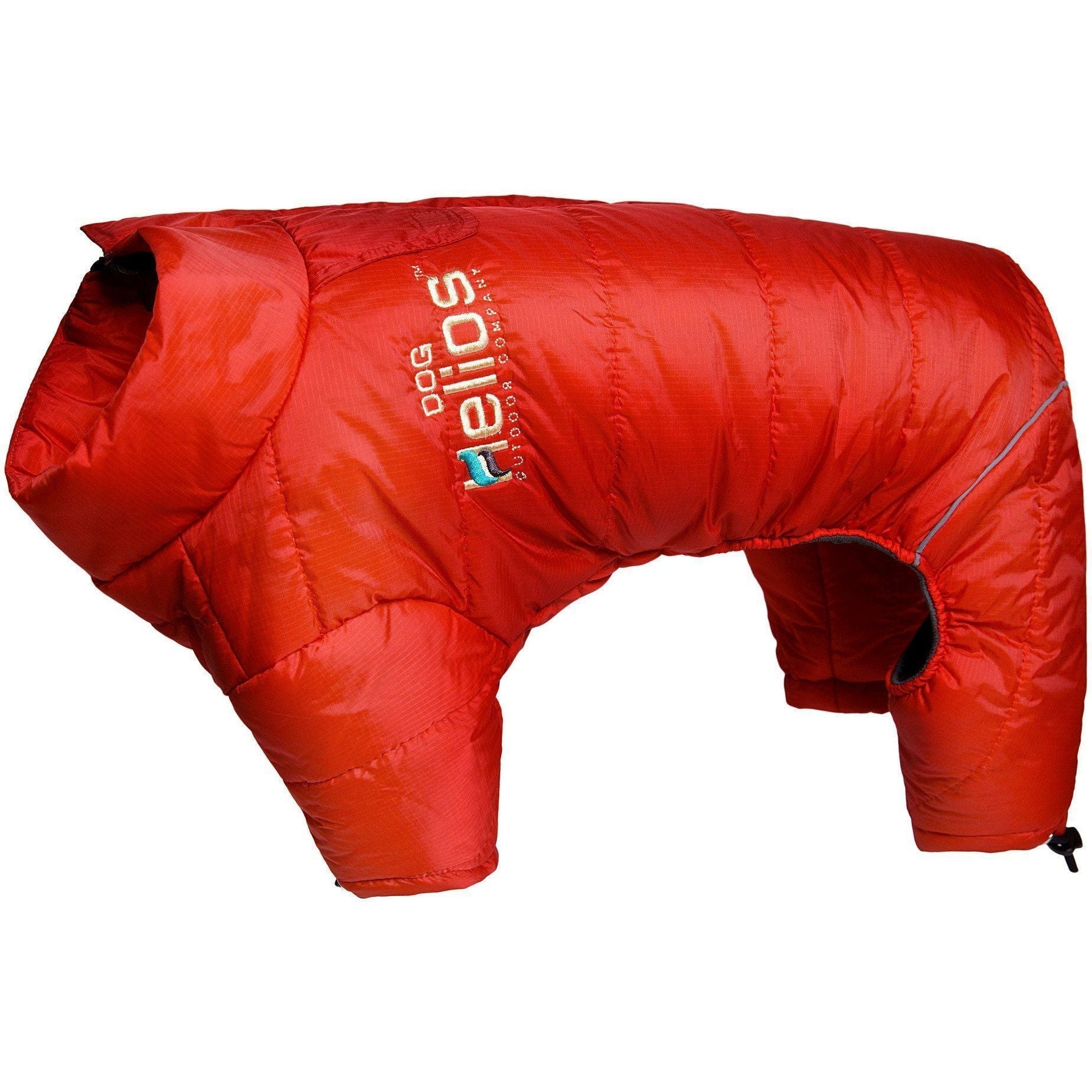Reflective full-body winter dog jacket by Pet Life, featuring adjustable fit and plush material for warmth.