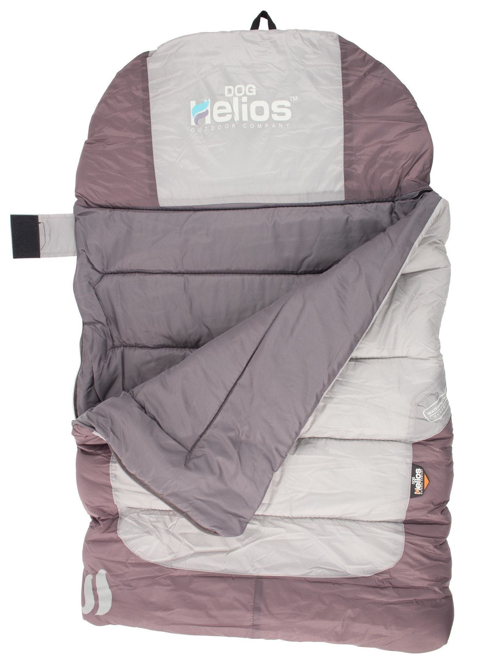 Dog Helios Trail-Barker water-resistant travel dog bed by Pet Life, black with Shark Technology, designed for multi-surface camping.