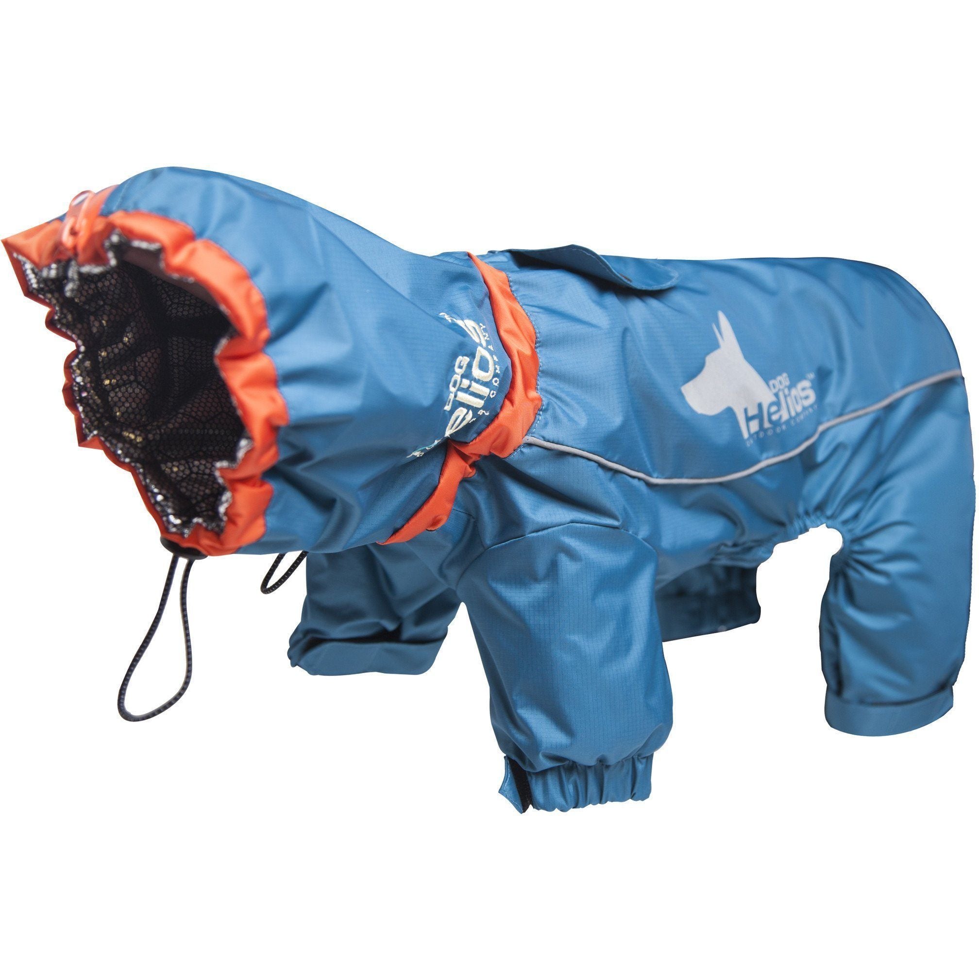 Pet Life Dog Helios Weather-King windproof full body winter jacket on a dog, showcasing its durable design and snug fit.