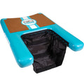 Inflatable dog dock by GoBoat with a dog relaxing on the buoyant surface, designed for easy water access and outdoor fun.