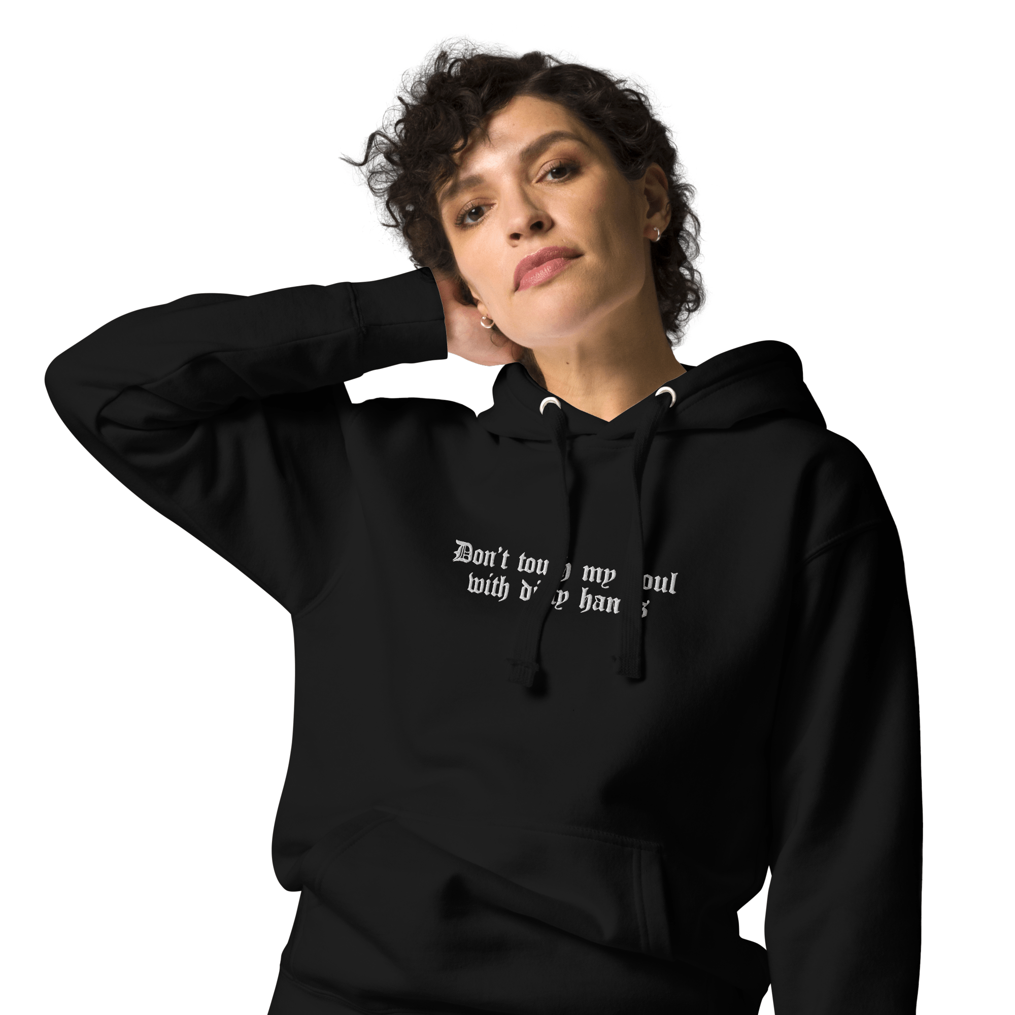 Don't Touch My Soul Embroidered Hoodie