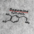 Decorative stickers featuring chemical formulas of dopamine, adrenaline, and caffeine from Bean's Moto Booth.