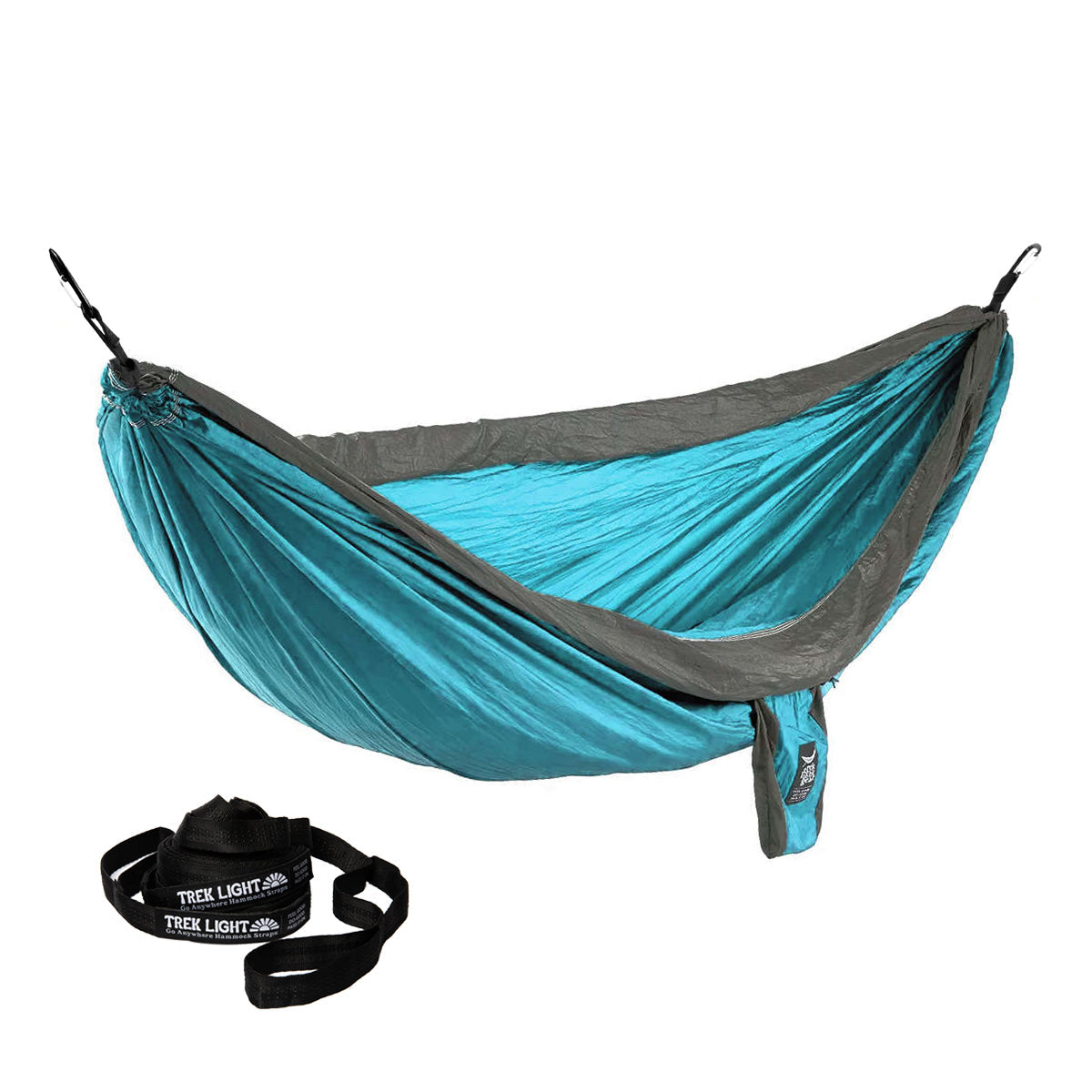 Double Hammock & Pro Hanging Straps (Aqua & Charcoal) - OVERLANDERS Outfitter