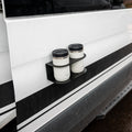 Magnetic dual cupholder by Canyon Adventure Vans, made in Utah, with two secure cups in a versatile vehicle accessory.
