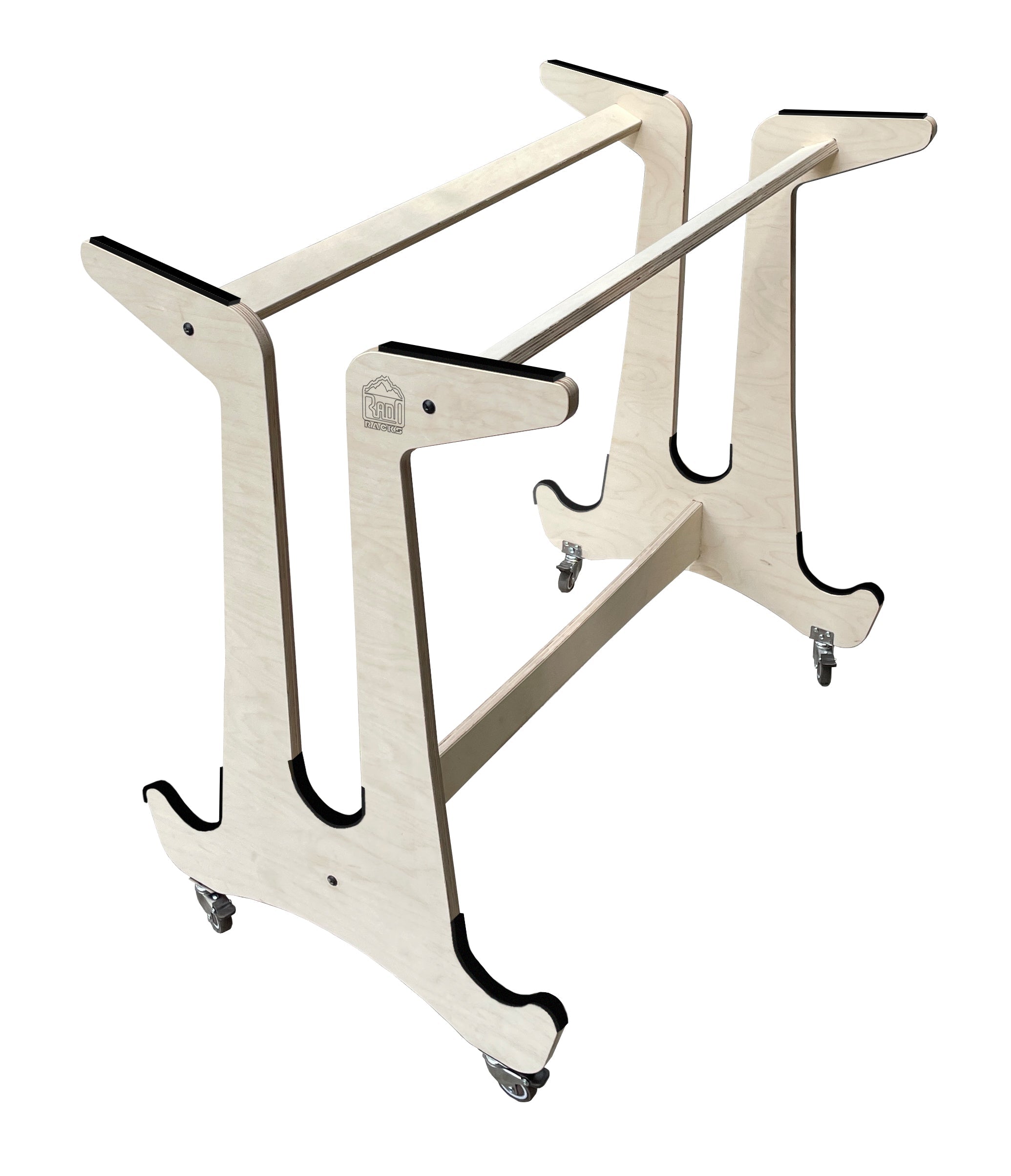 Rado Racks Drop In surfboard storage work bench with padded surf rack for secure surfboard organization and workspace.