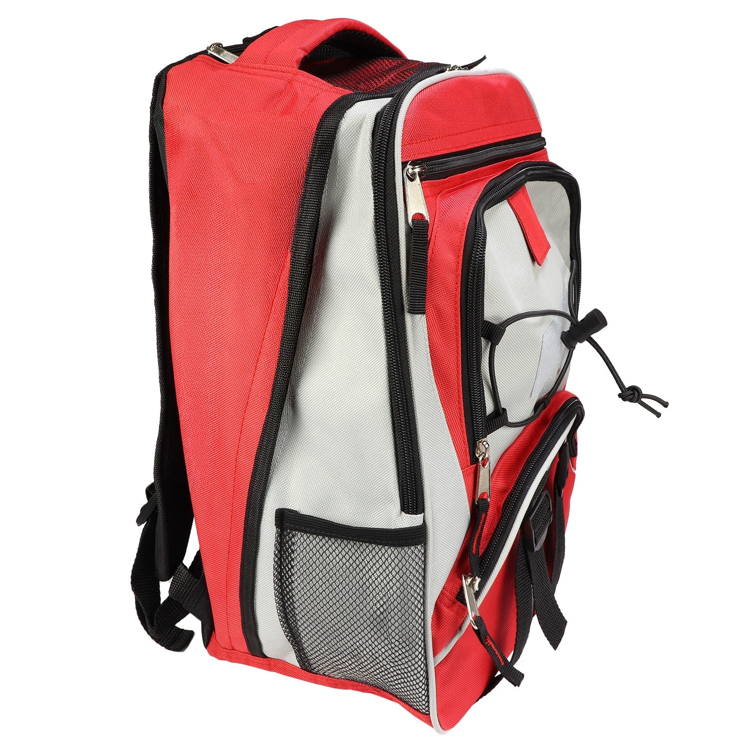 Red Elite Multi-pocket Hikers Backpack made of durable, water-resistant material, designed for travel and outdoor adventures.
