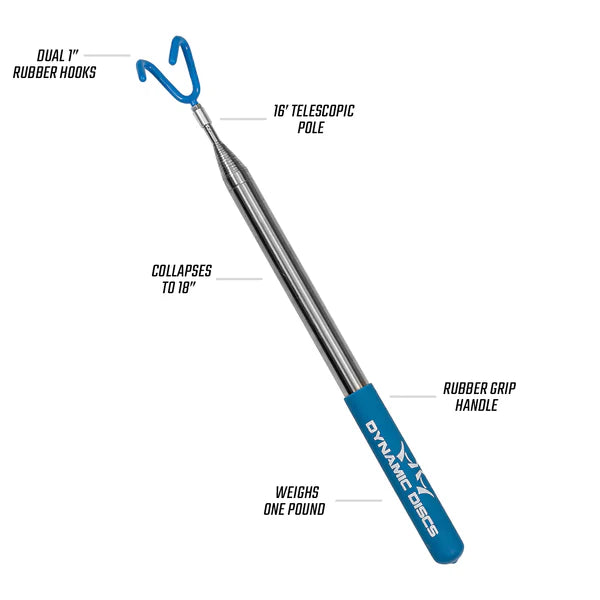 In The Bag Disc Golf Company's Disc Retriever accessory with a flexible, durable retrieval tool for disc golf discs.