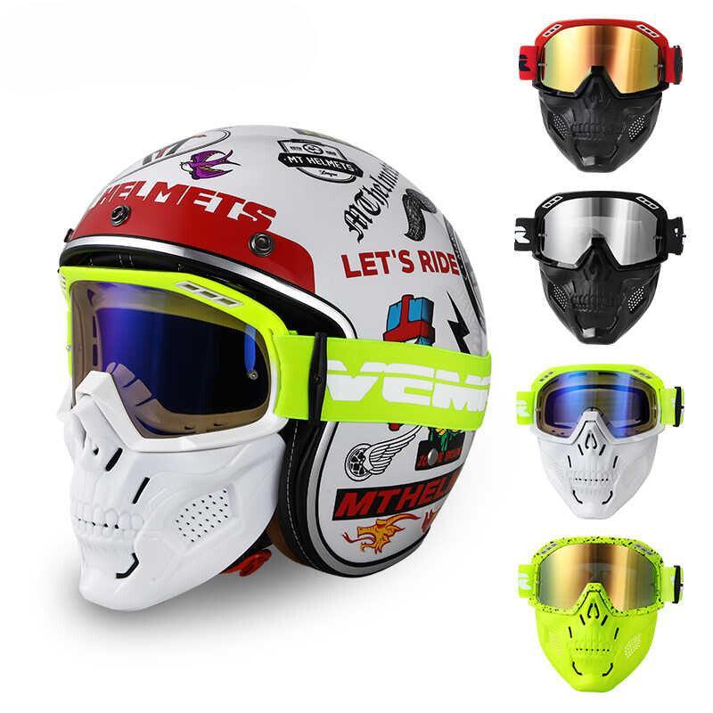 VEMAR™ off-road motorcycle goggles with clear lenses and windproof skull mask for protection during dirt biking adventures.