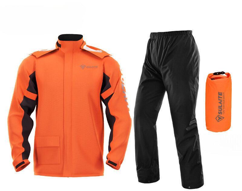Bean's Moto Booth SULAITE™ split-type motorcycle raincoat suit, waterproof raincoat with reflective strips for motorcycle riders.