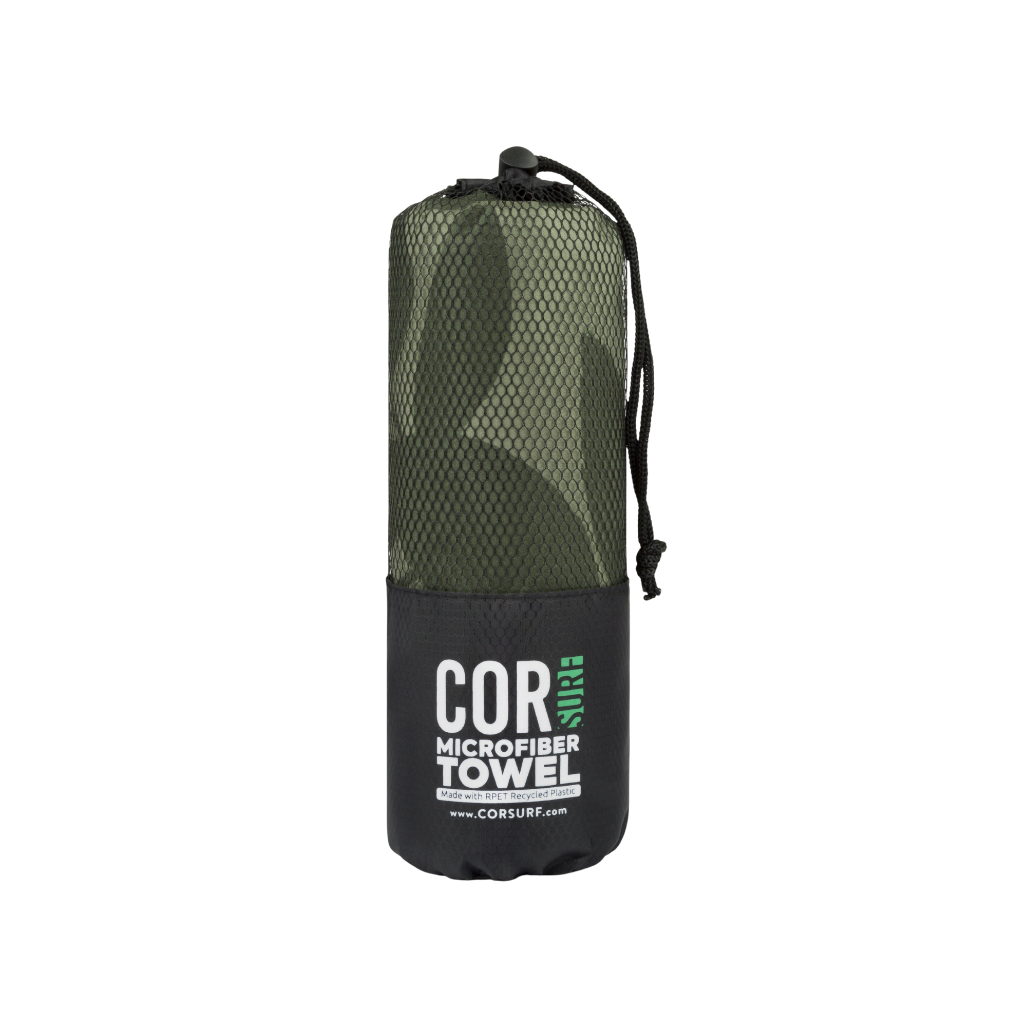 COR Surf quick-dry eco travel beach towel with sand-resistant fabric, ideal for outdoor adventures and beach trips.