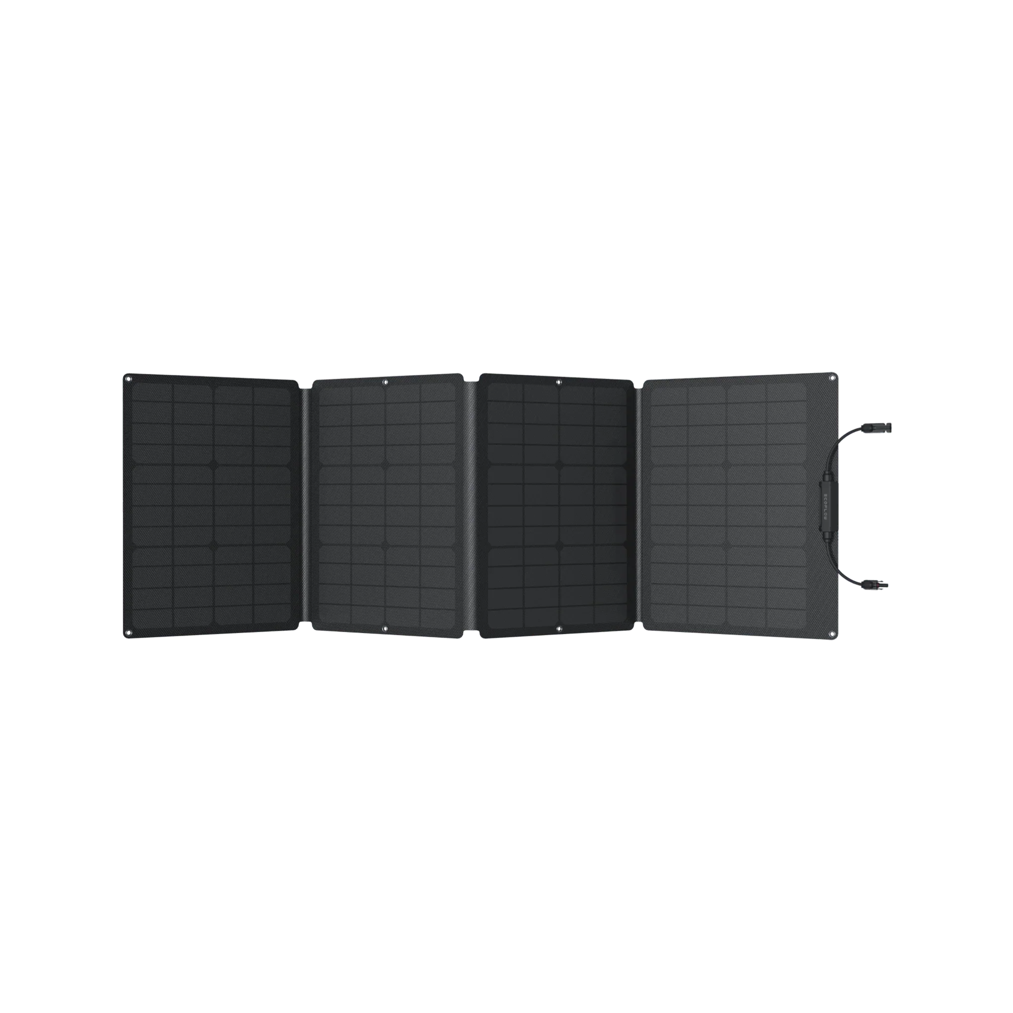 Green Vista Living EcoFlow 110W portable solar panel, lightweight, waterproof, with 23% conversion rate for outdoor solar energy.