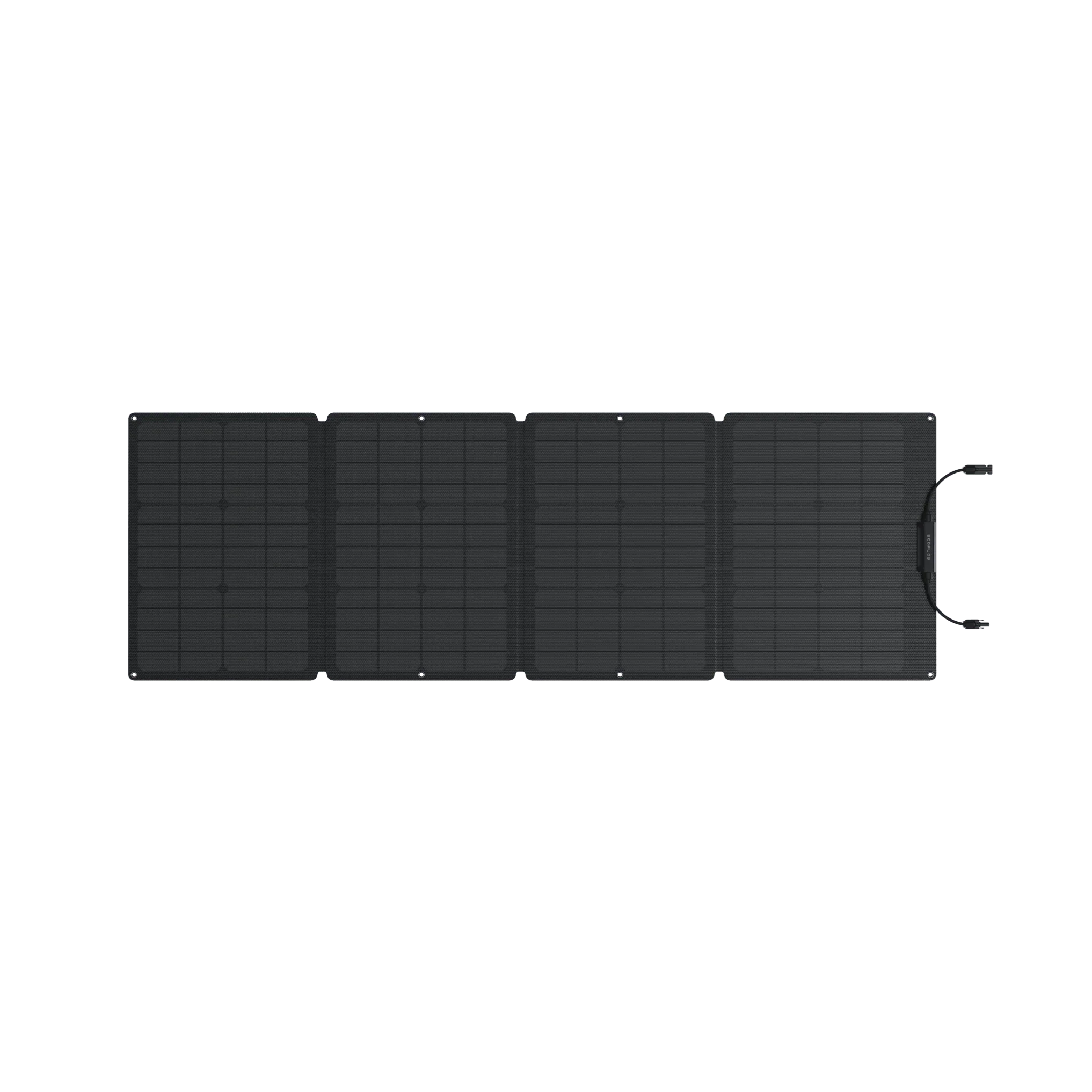 Green Vista Living EcoFlow 110W portable solar panel showing lightweight, waterproof design with high 23% conversion rate.