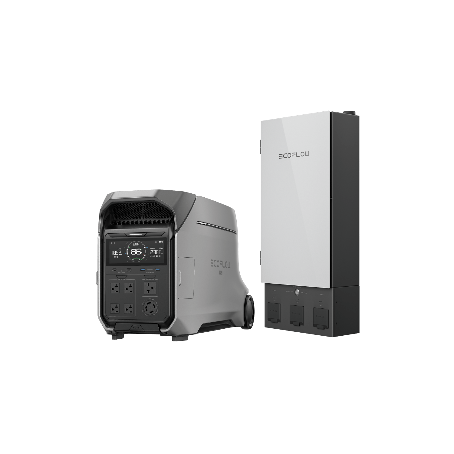 Green Vista Living EcoFlow DELTA Pro 3 portable power station with smart home panel and solar generator features.