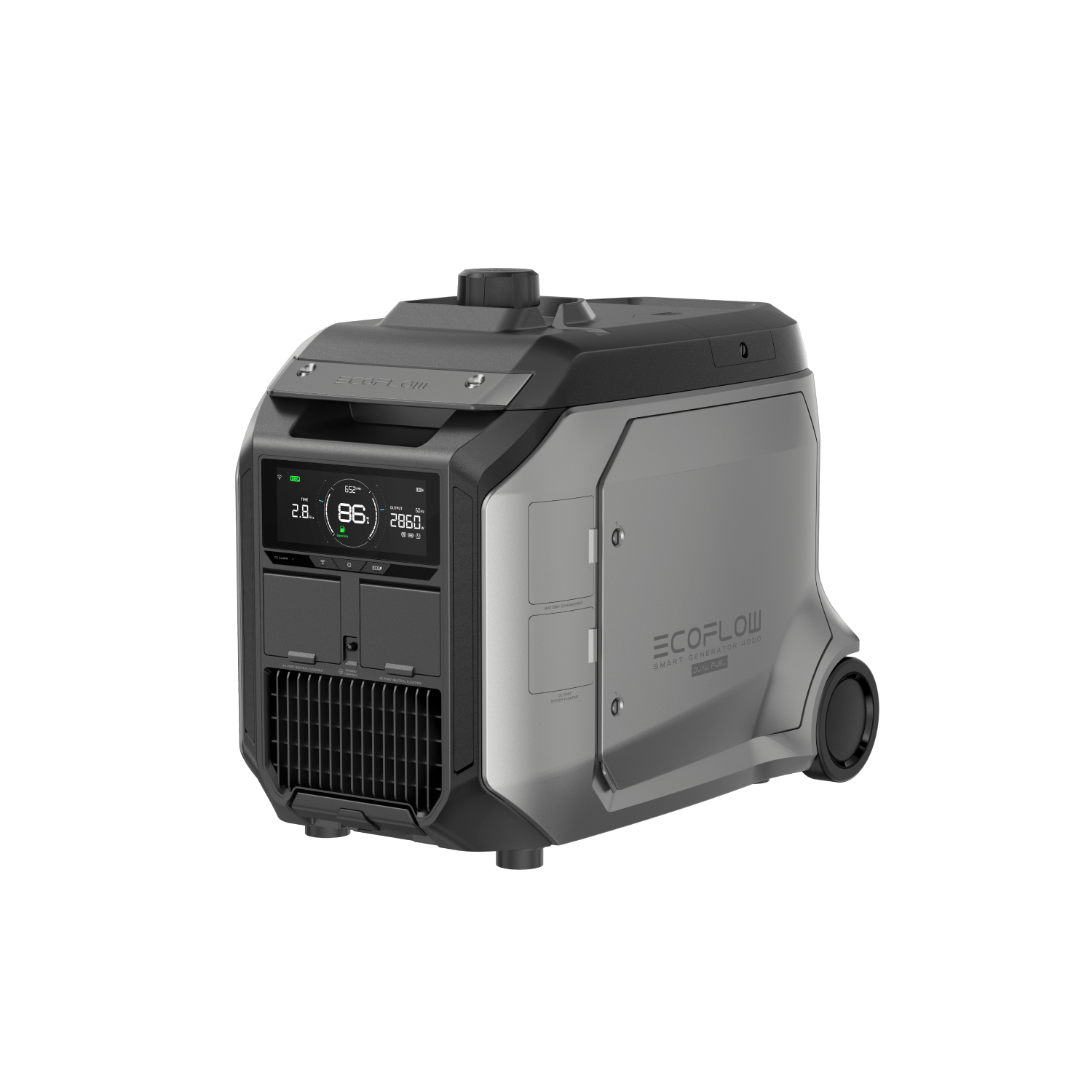 Green Vista Living EcoFlow Smart Generator 4000 dual fuel generator, portable and reliable for power backup.