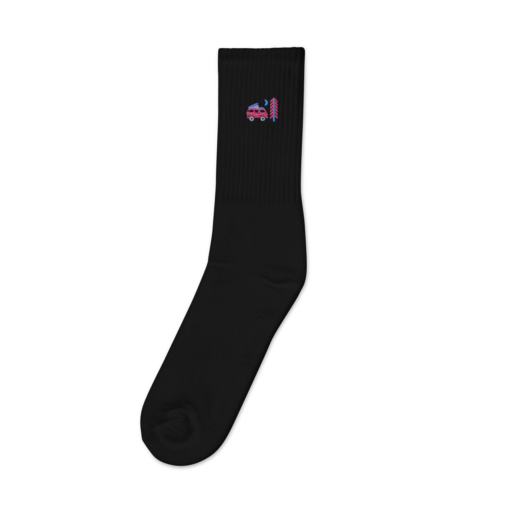 Go Outside Van & Moon Embroidered Socks - OVERLANDERS Outfitter