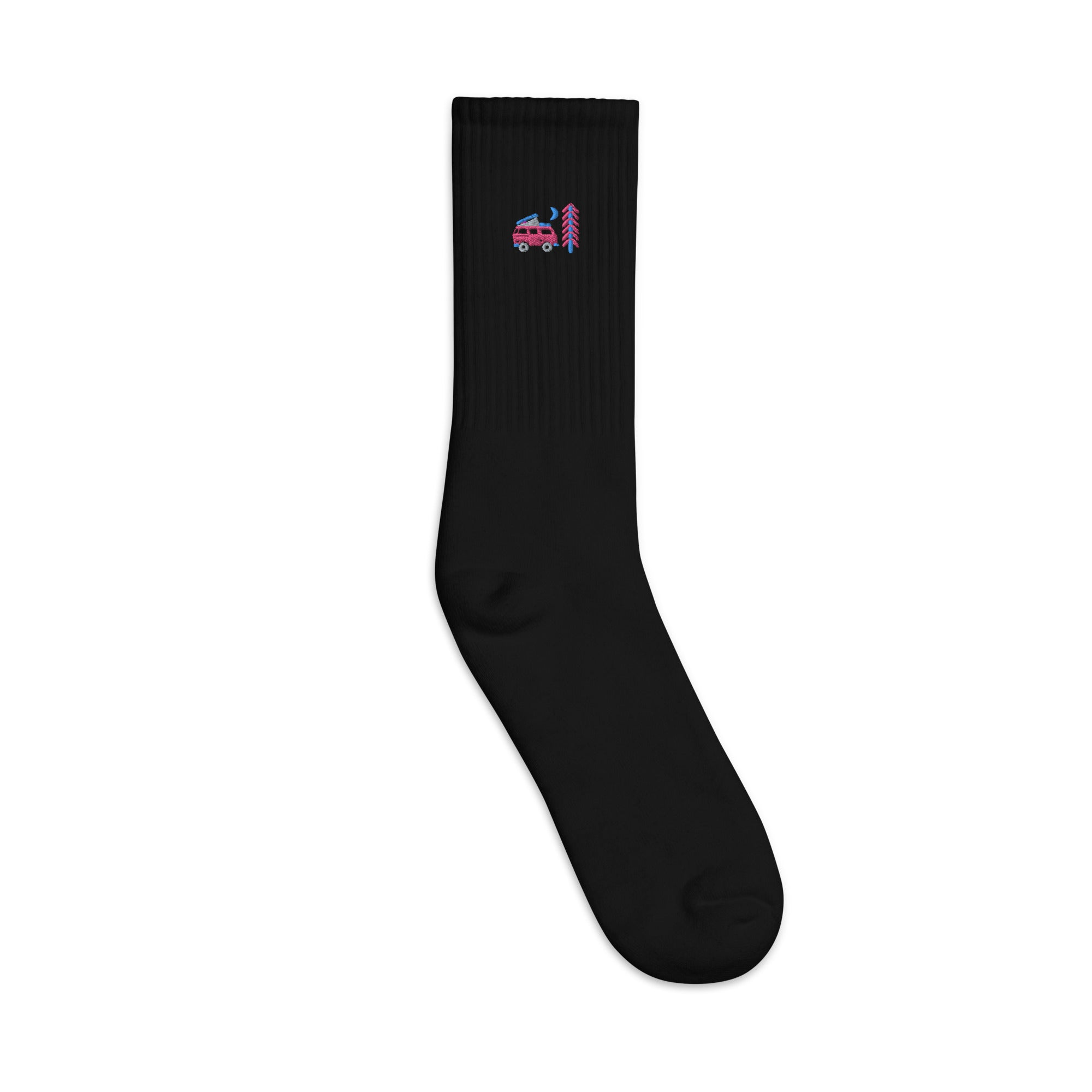 Go Outside Van & Moon Embroidered Socks - OVERLANDERS Outfitter