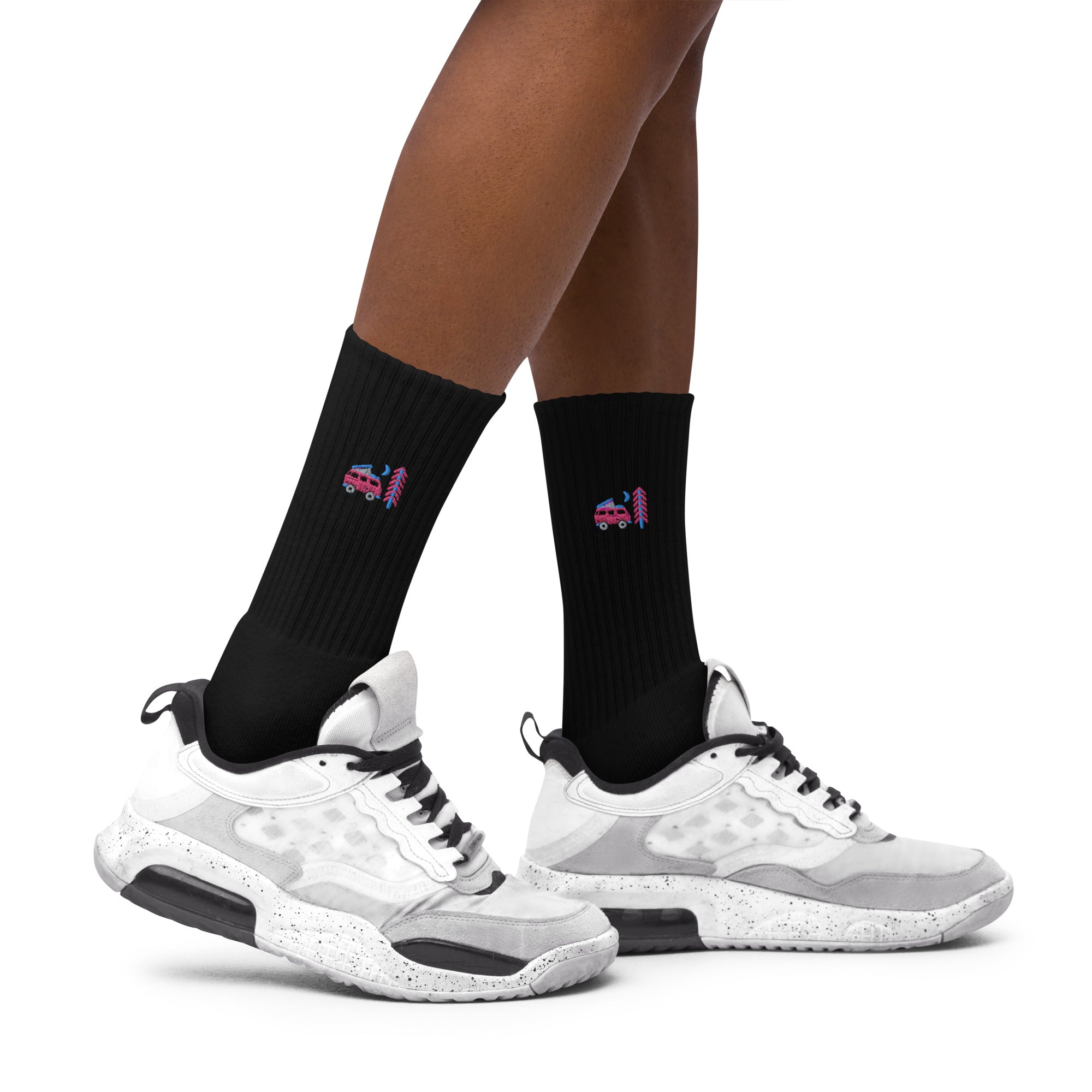 Go Outside Van & Moon Embroidered Socks - OVERLANDERS Outfitter