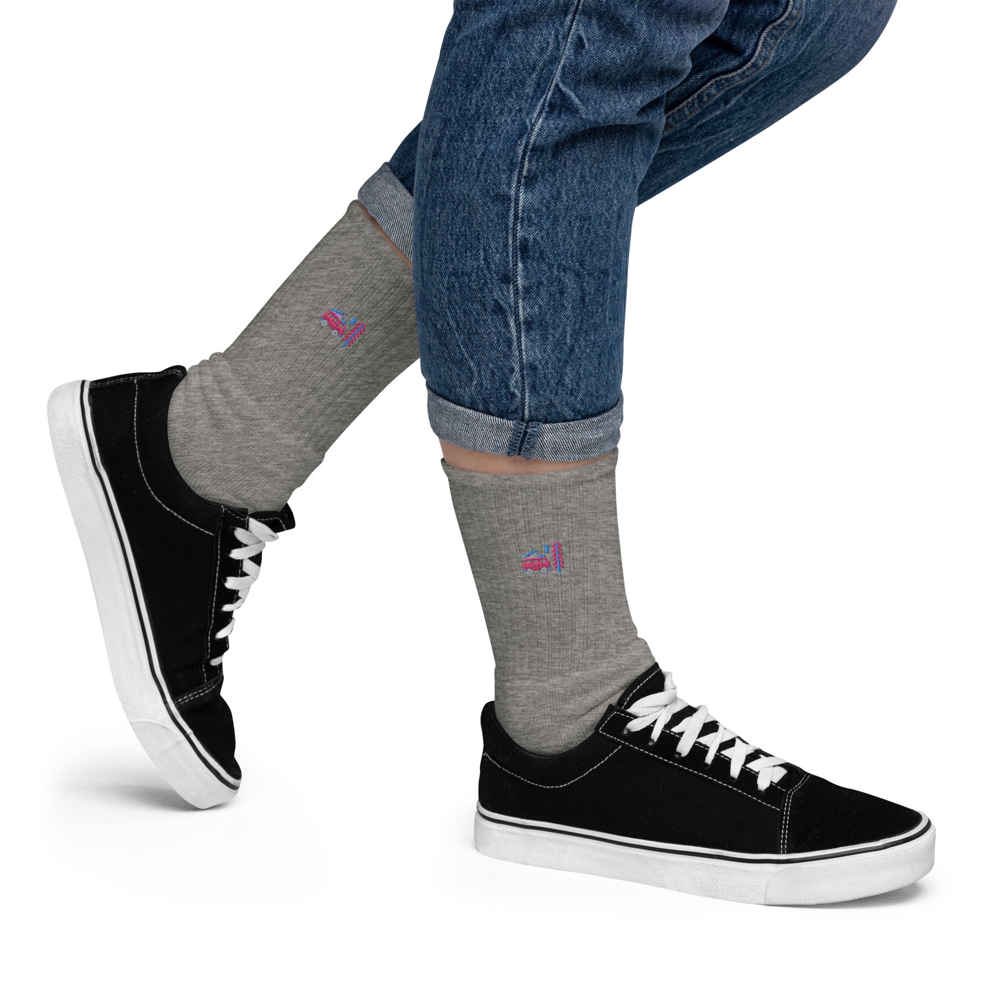 Go Outside Van & Moon Embroidered Socks - OVERLANDERS Outfitter