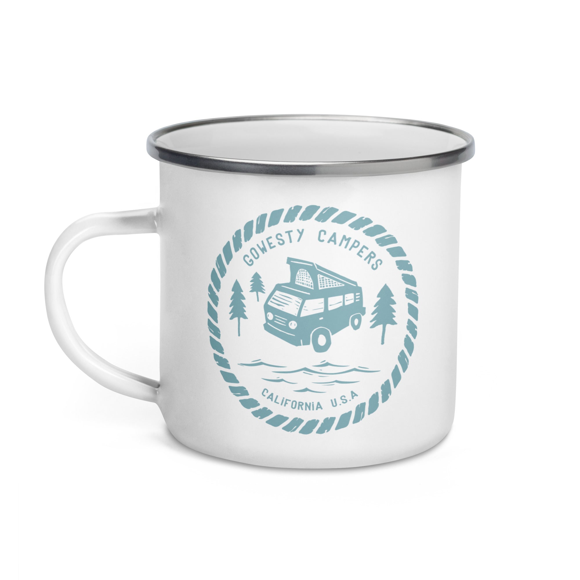 Woodcut Westy Life Enamel Mug - OVERLANDERS Outfitter