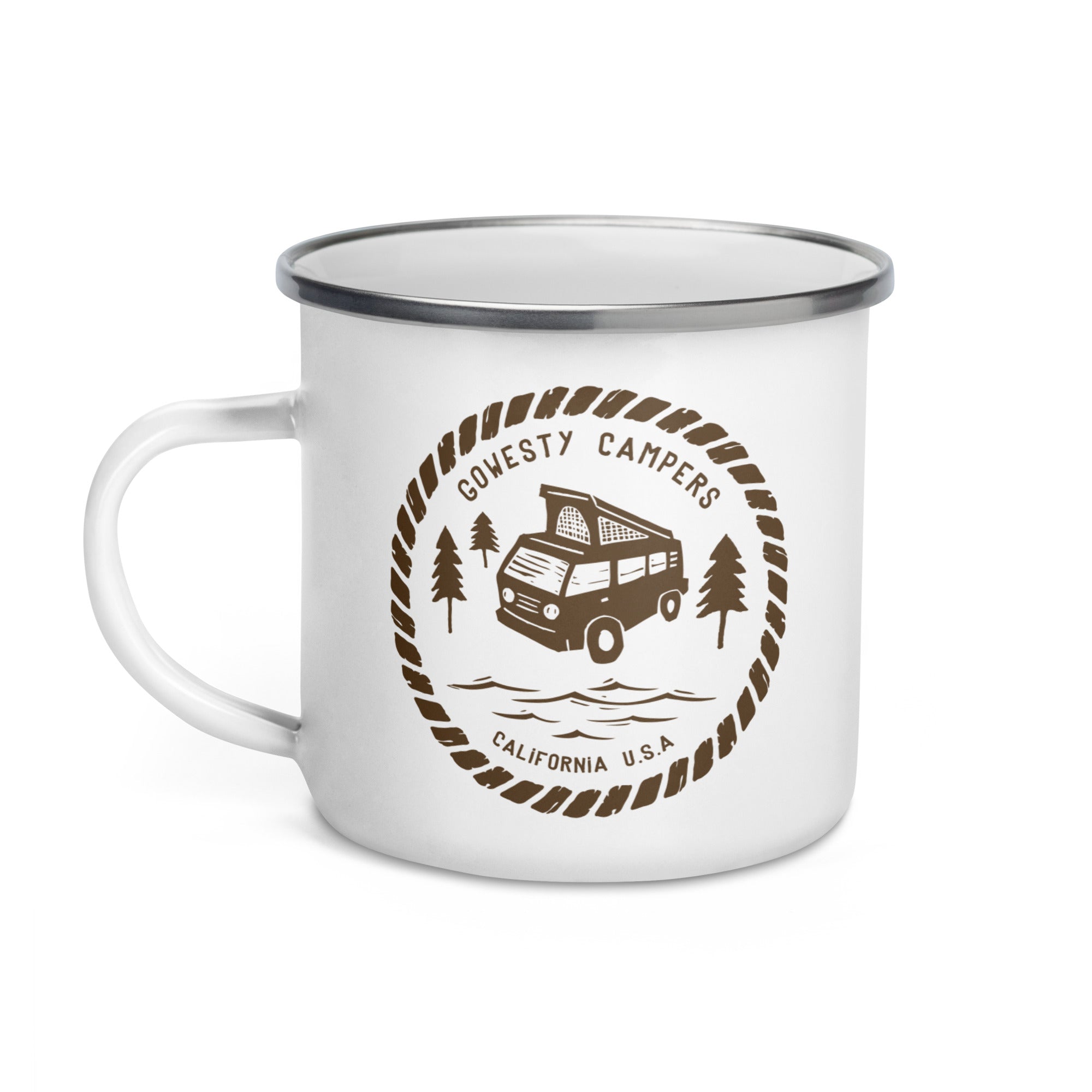Woodcut Westy Life Enamel Mug - OVERLANDERS Outfitter