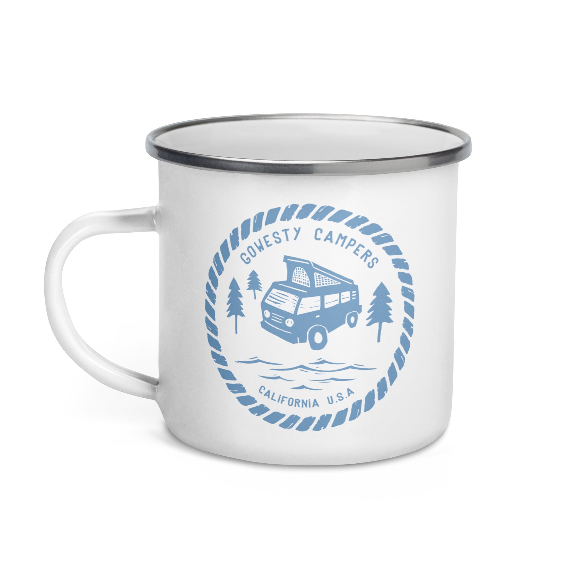 Woodcut Westy Life Enamel Mug - OVERLANDERS Outfitter