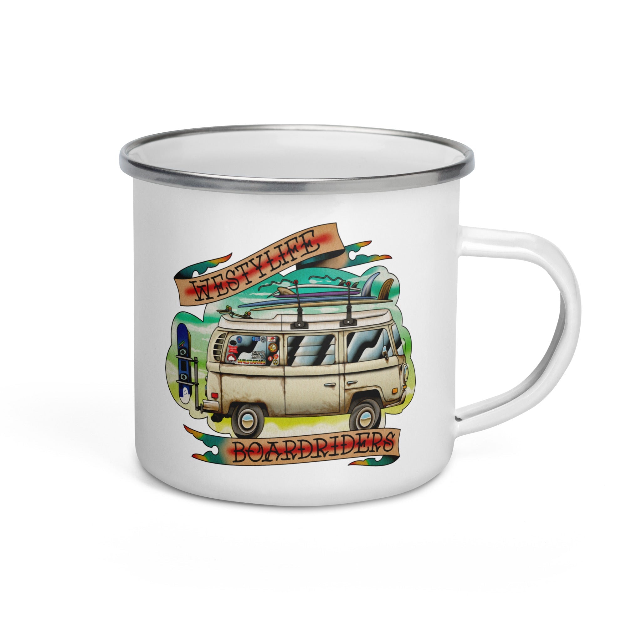 Westy Life Boardriders Enamel Mug - OVERLANDERS Outfitter