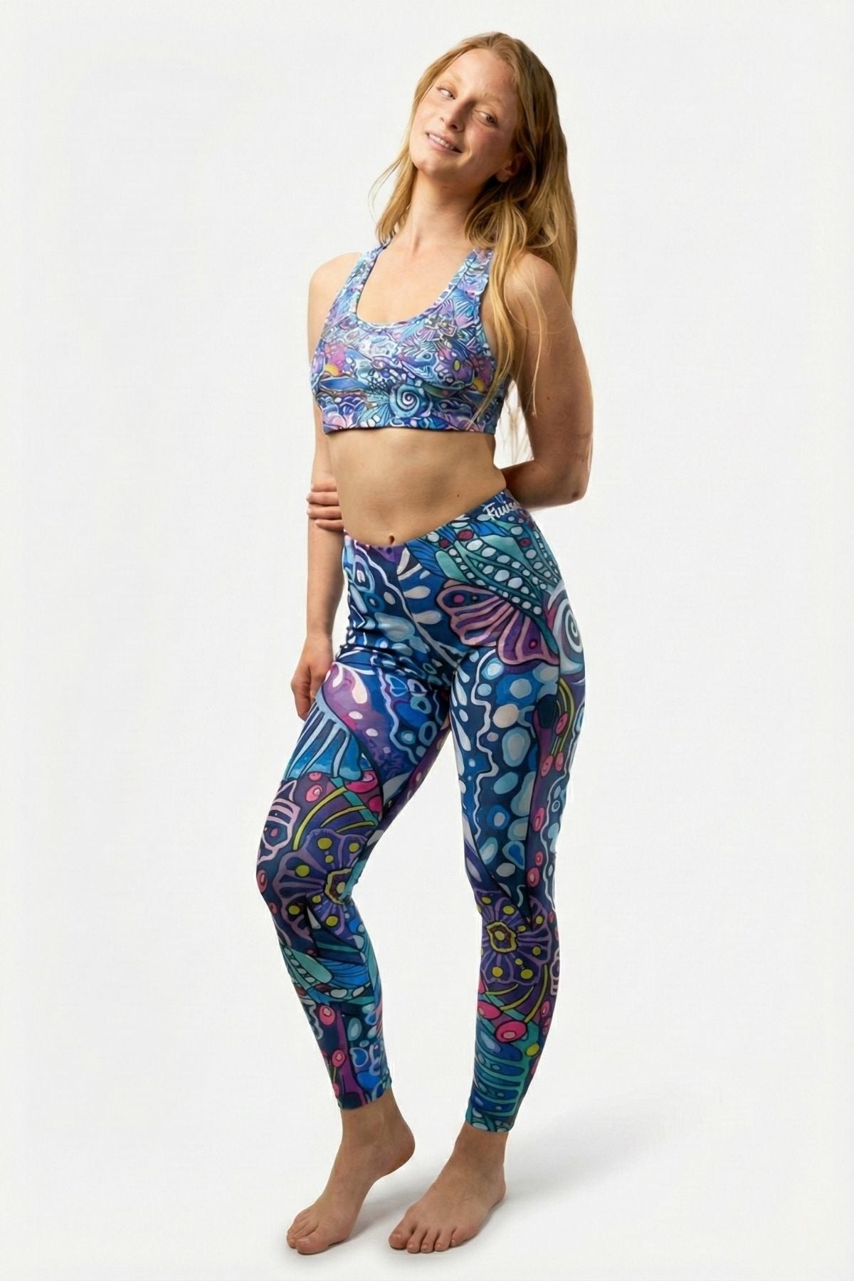 FisheWear Enchanted Grayling Signature Leggings featuring a detailed grayling fish print on soft, comfortable fabric.