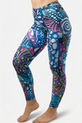 FisheWear Enchanted Grayling Signature Leggings in gray with a subtle fish scale pattern, full-length and stretchy for comfort.